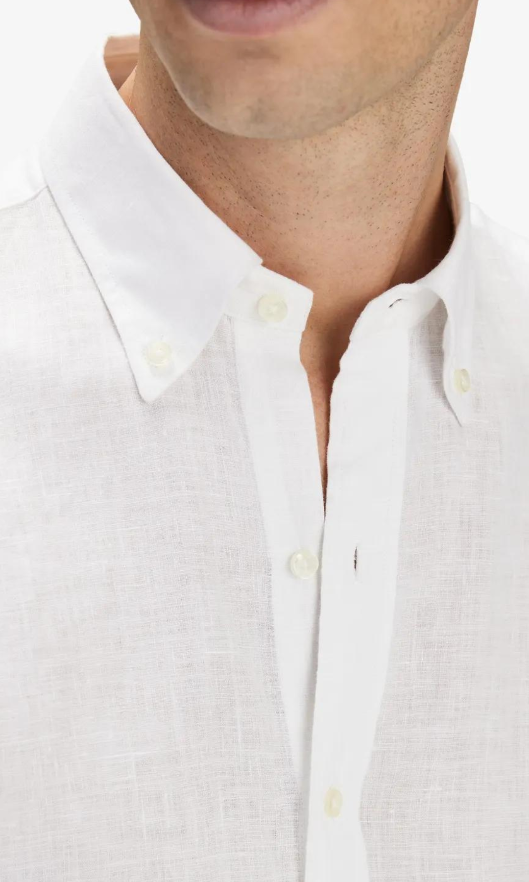 Men Plain linen shirt (White)