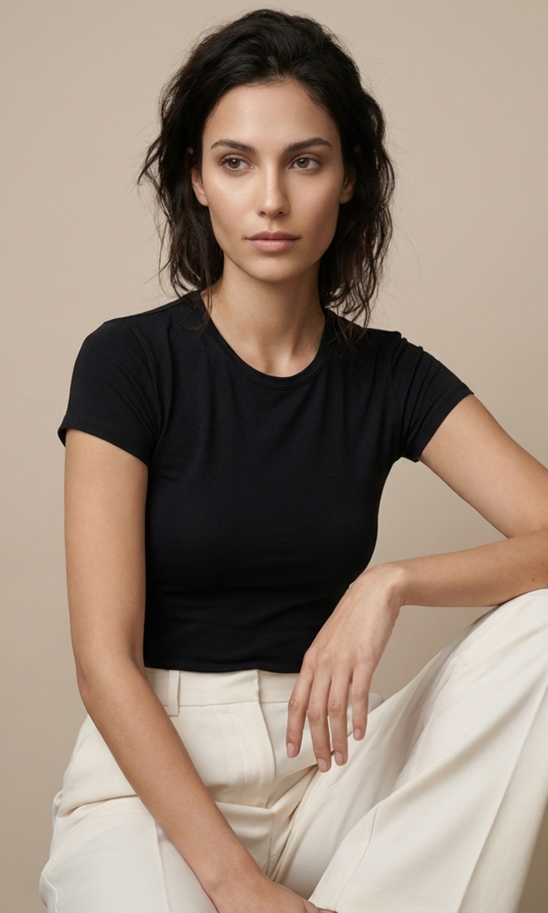 NUT Plain Women Crop Top Short Sleeve