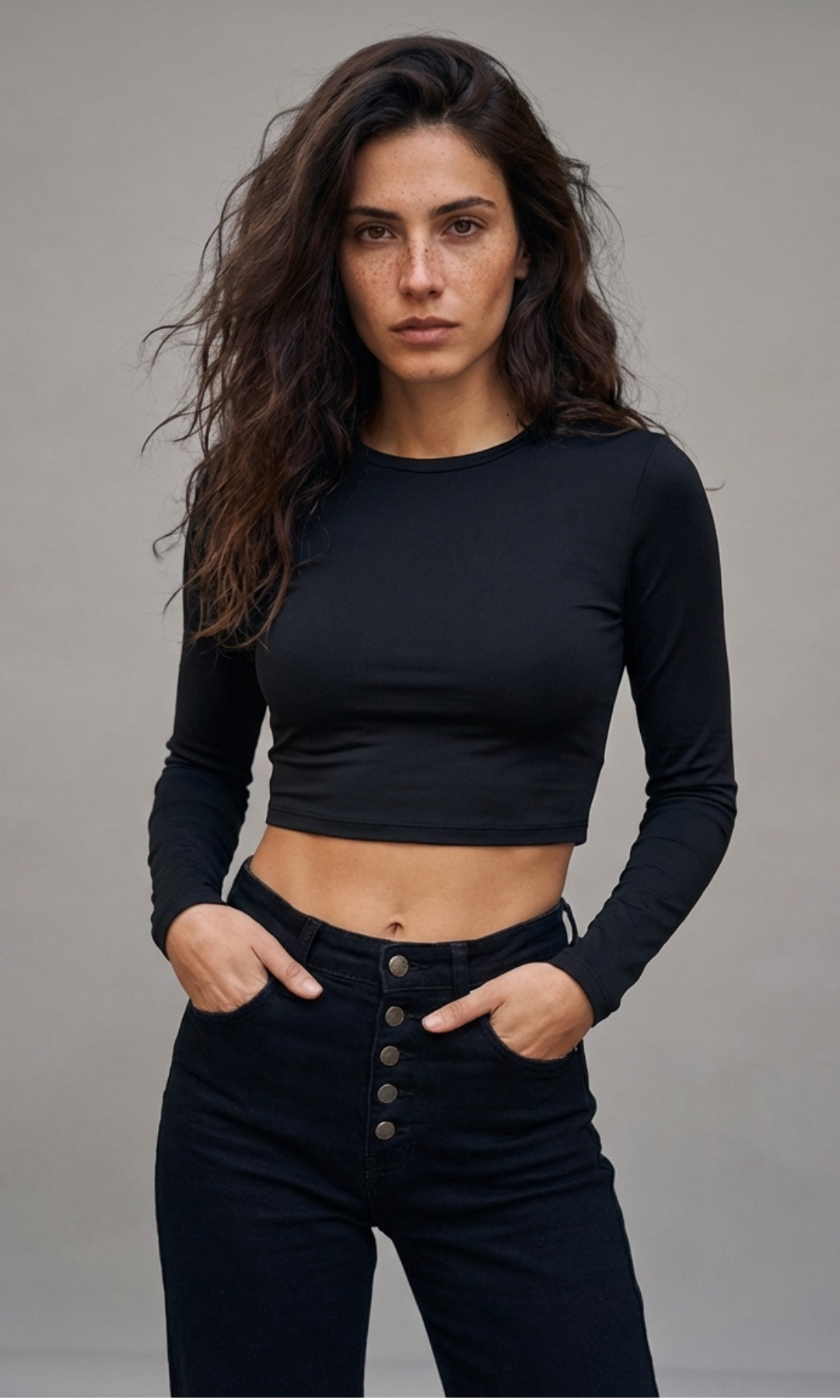 [ORIGINAL]Women Cropped Top Long Sleeve