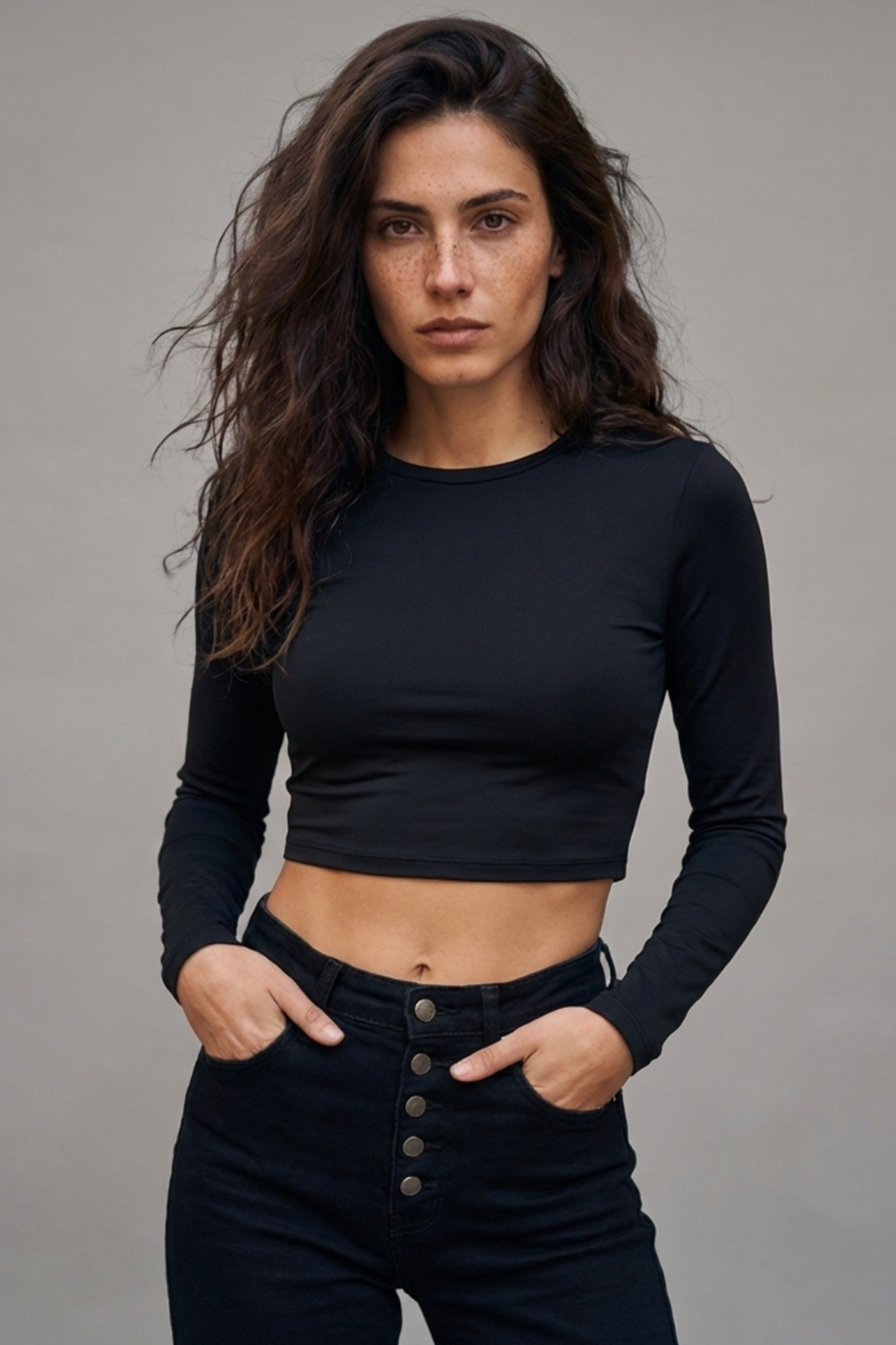 [ORIGINAL]Women Cropped Top Long Sleeve