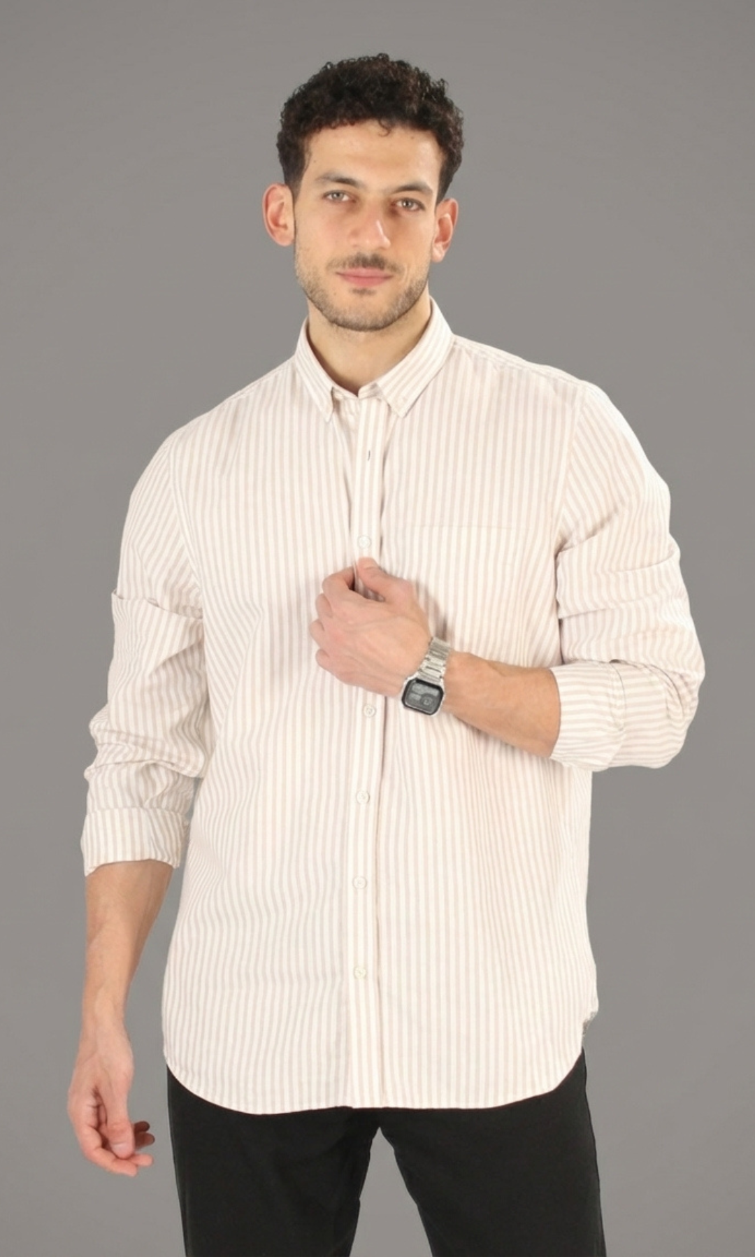 Men Regular Fit Striped Long Sleeves Shirt