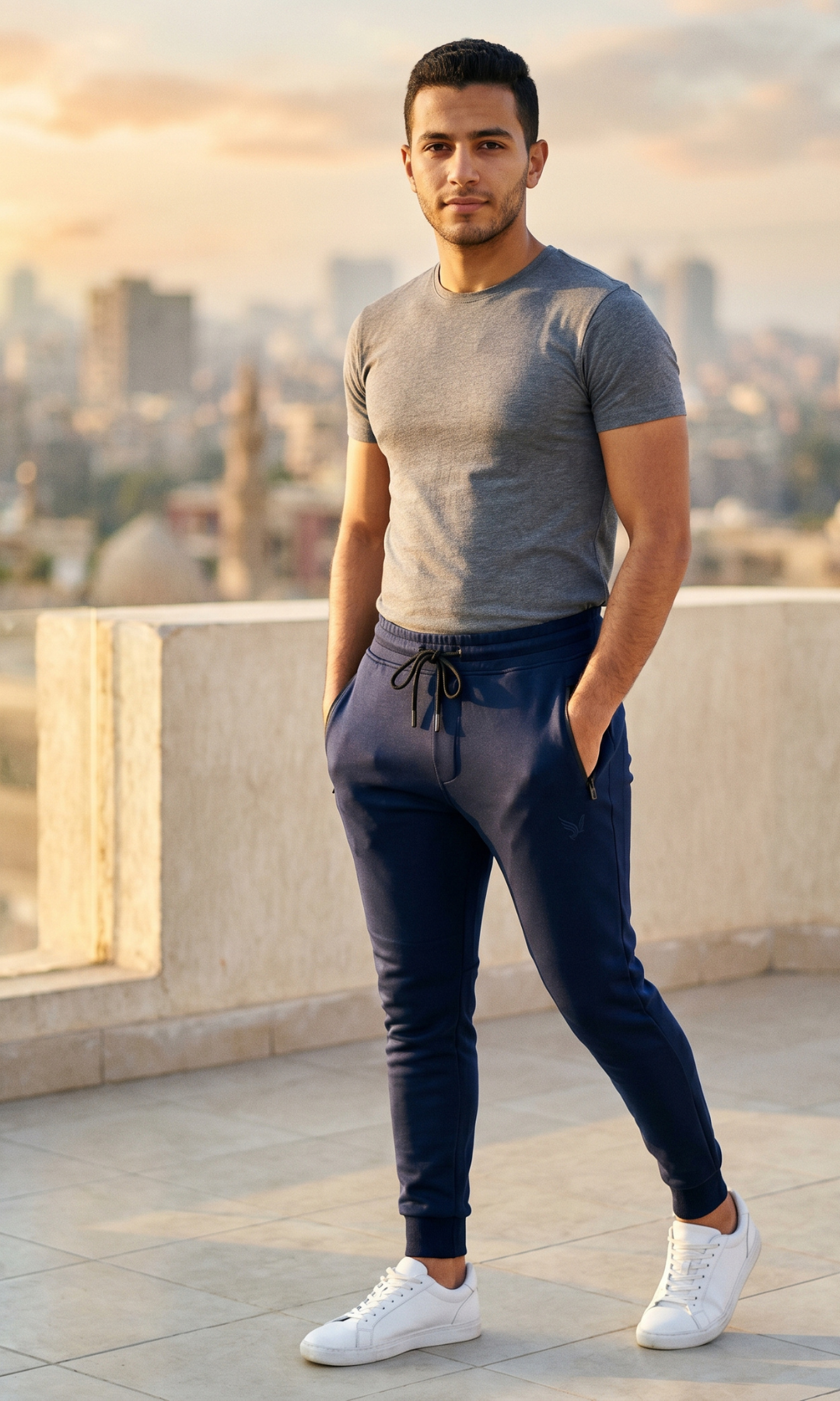 Men Side Zipped Pockets Sweatpants - AE