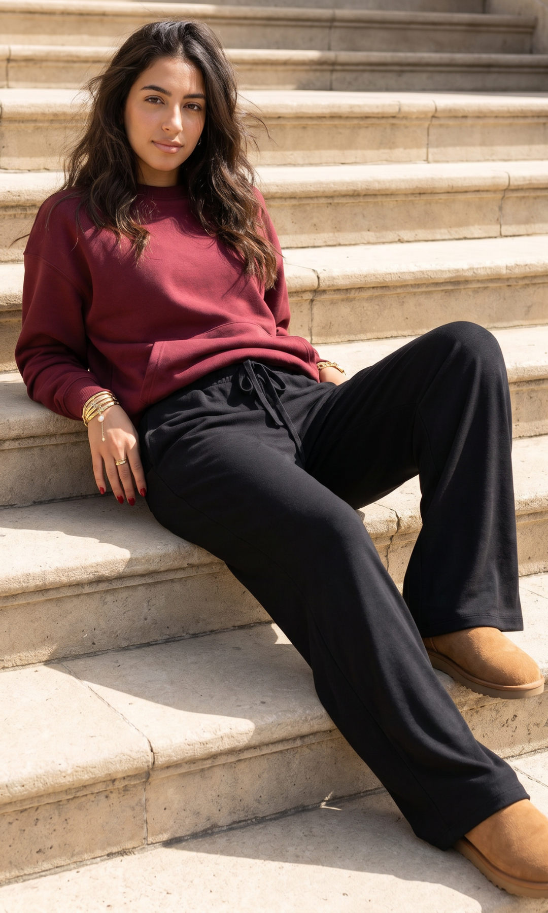 Women High Waist Relaxed Baggy Fit- AE