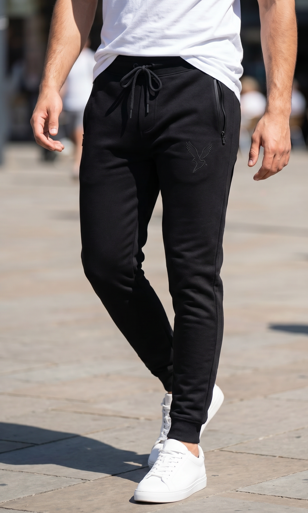 Men Side Zipped Pockets Sweatpants - AE