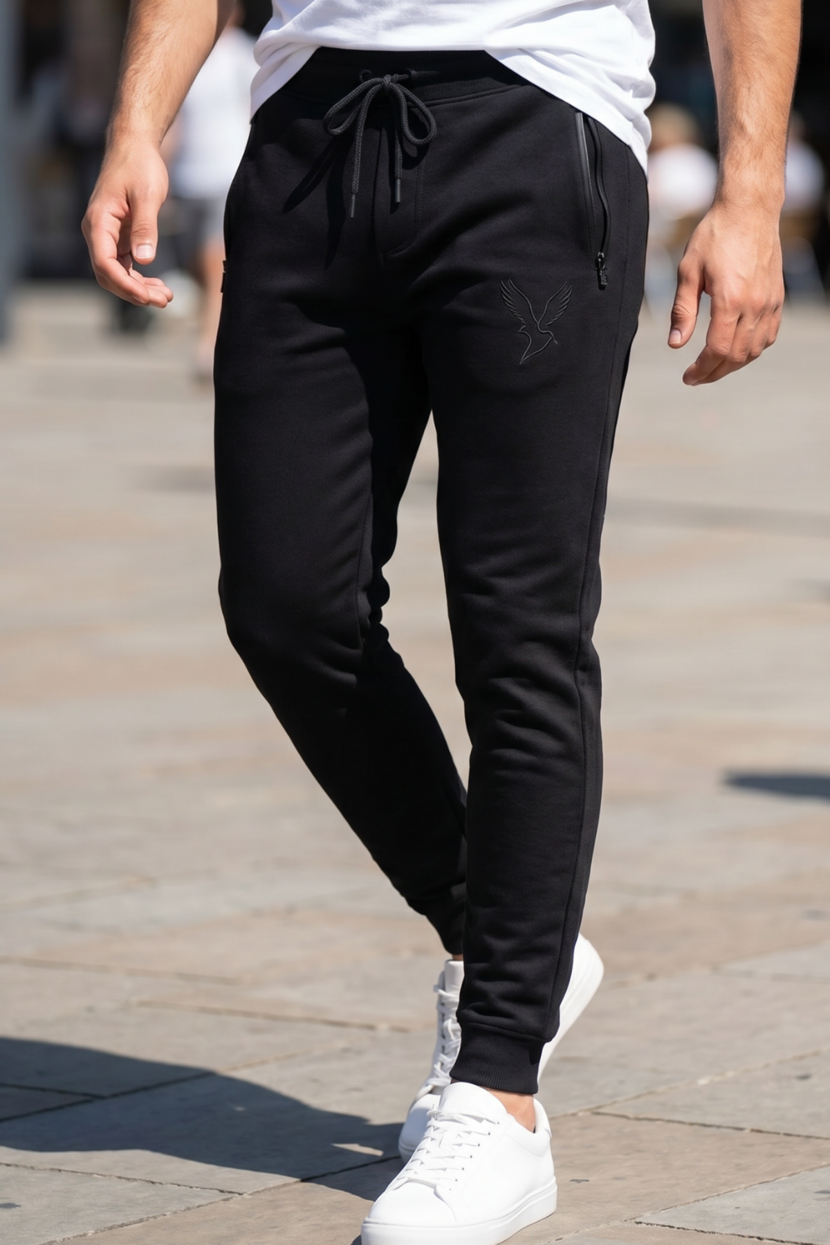 Men Side Zipped Pockets Sweatpants - AE
