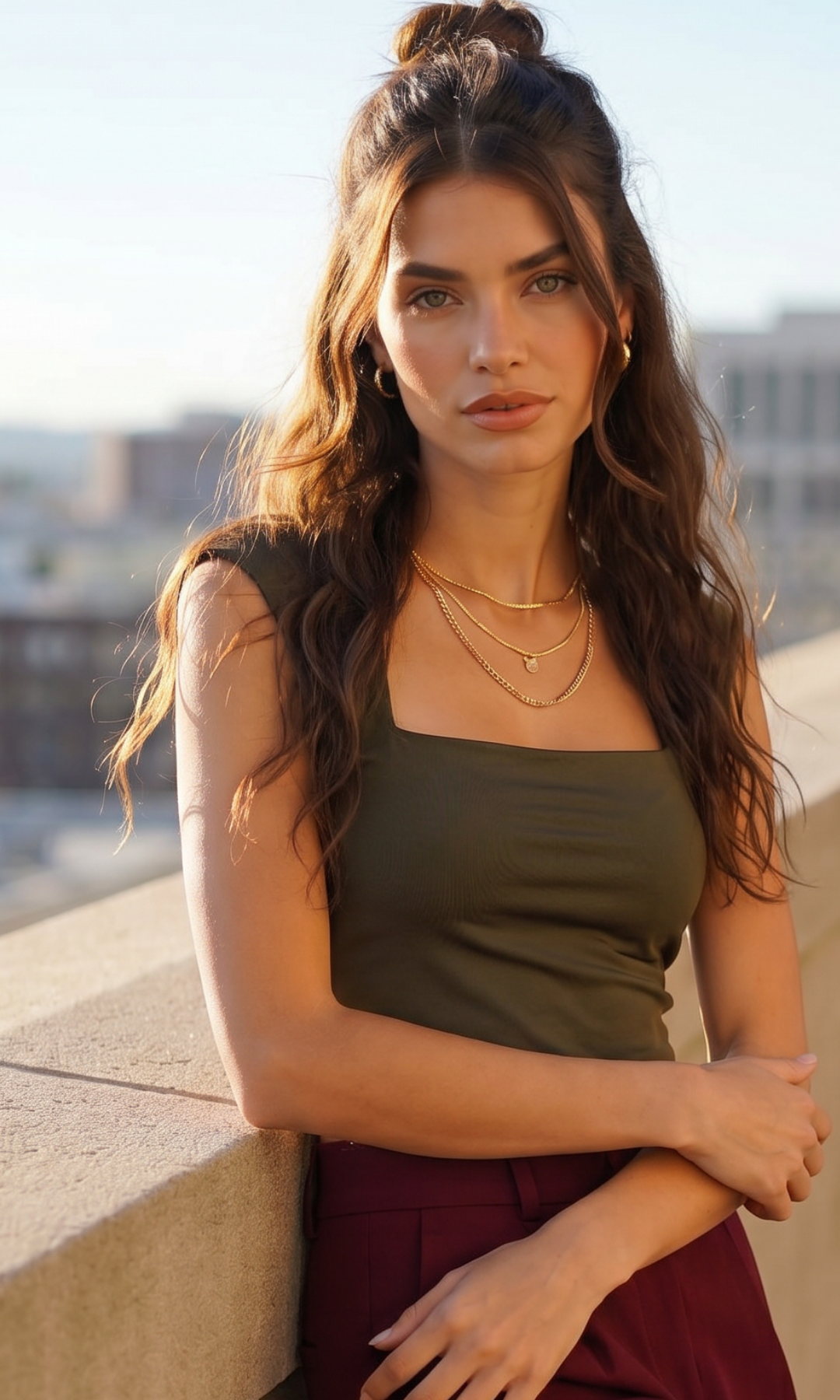 NUT Plain Women Square Neck Tank Tops