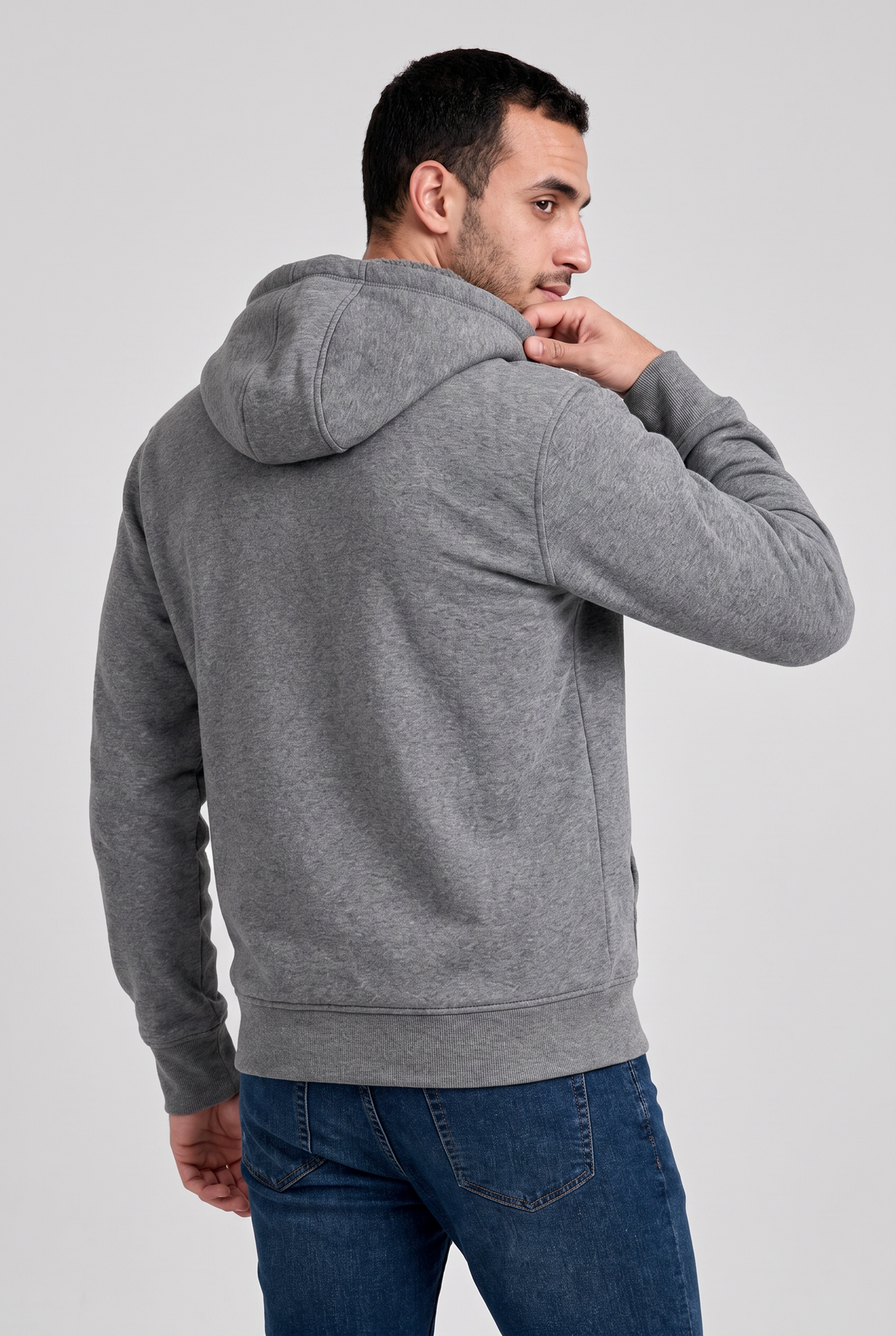 Heather Gray Sherpa-Lined Zip Hoodie Jacket