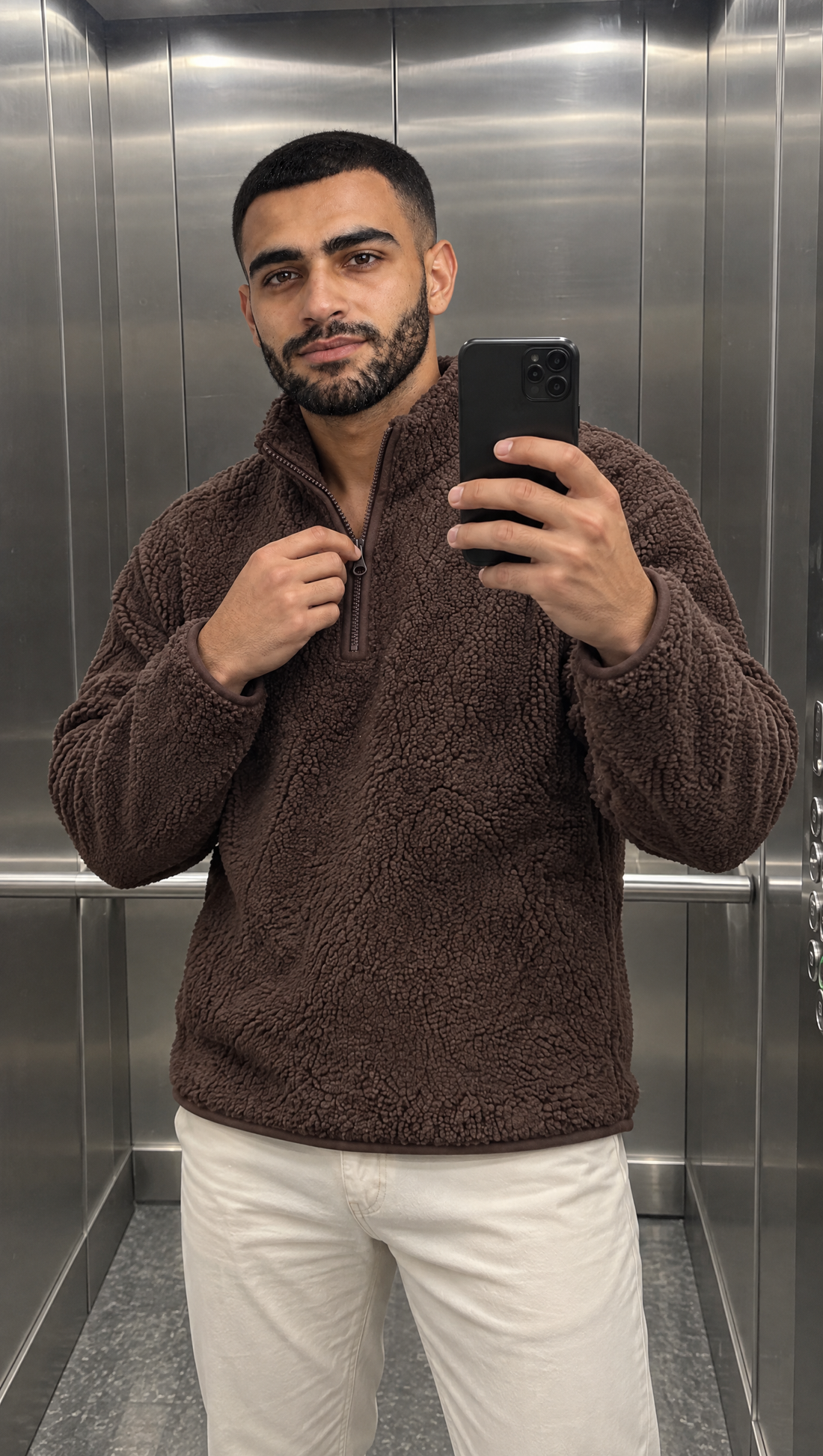 Cozy Curl Half-Zip Sherpa Pullover