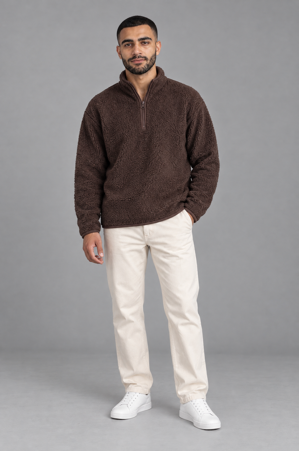 Cozy Curl Half-Zip Sherpa Pullover