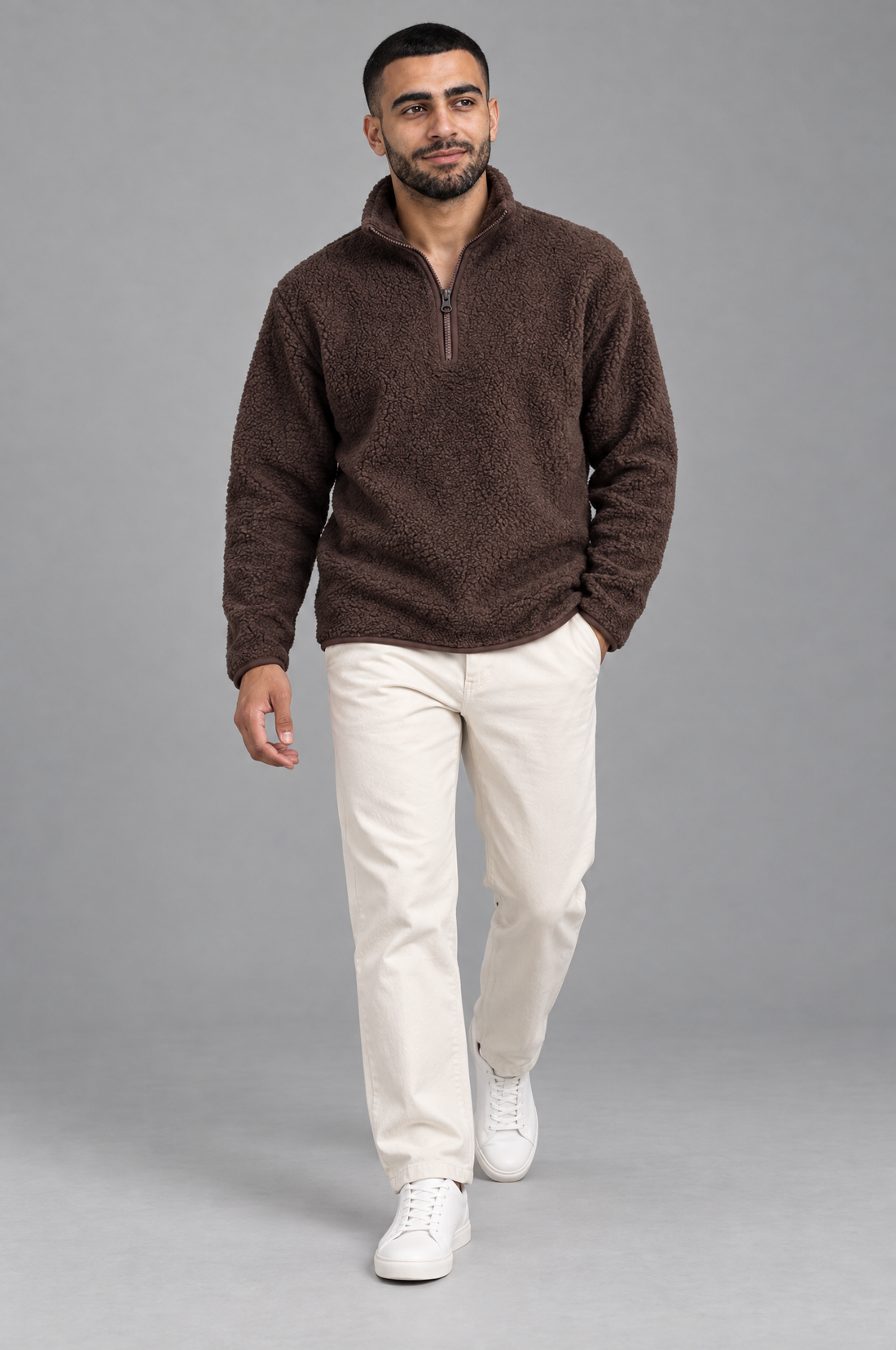 Cozy Curl Half-Zip Sherpa Pullover