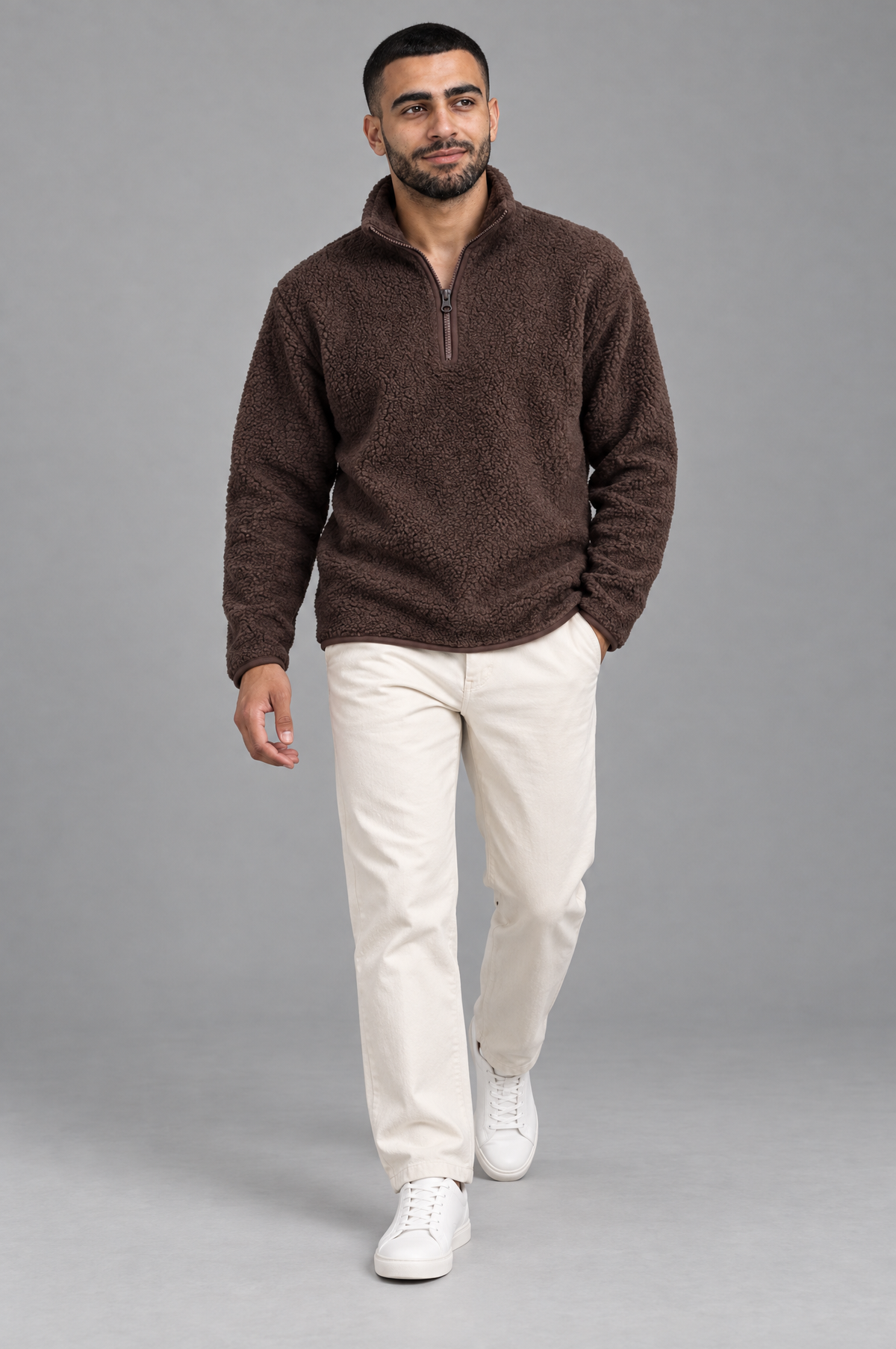 Cozy Curl Half-Zip Sherpa Pullover