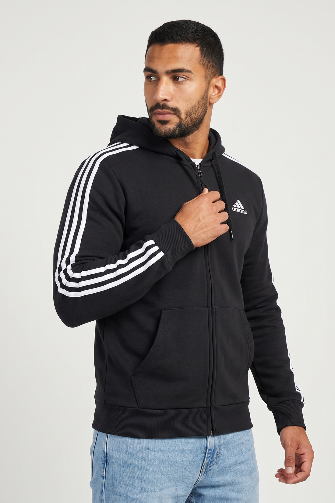 Men 3-Stripes Full Zip Hoodie jacket