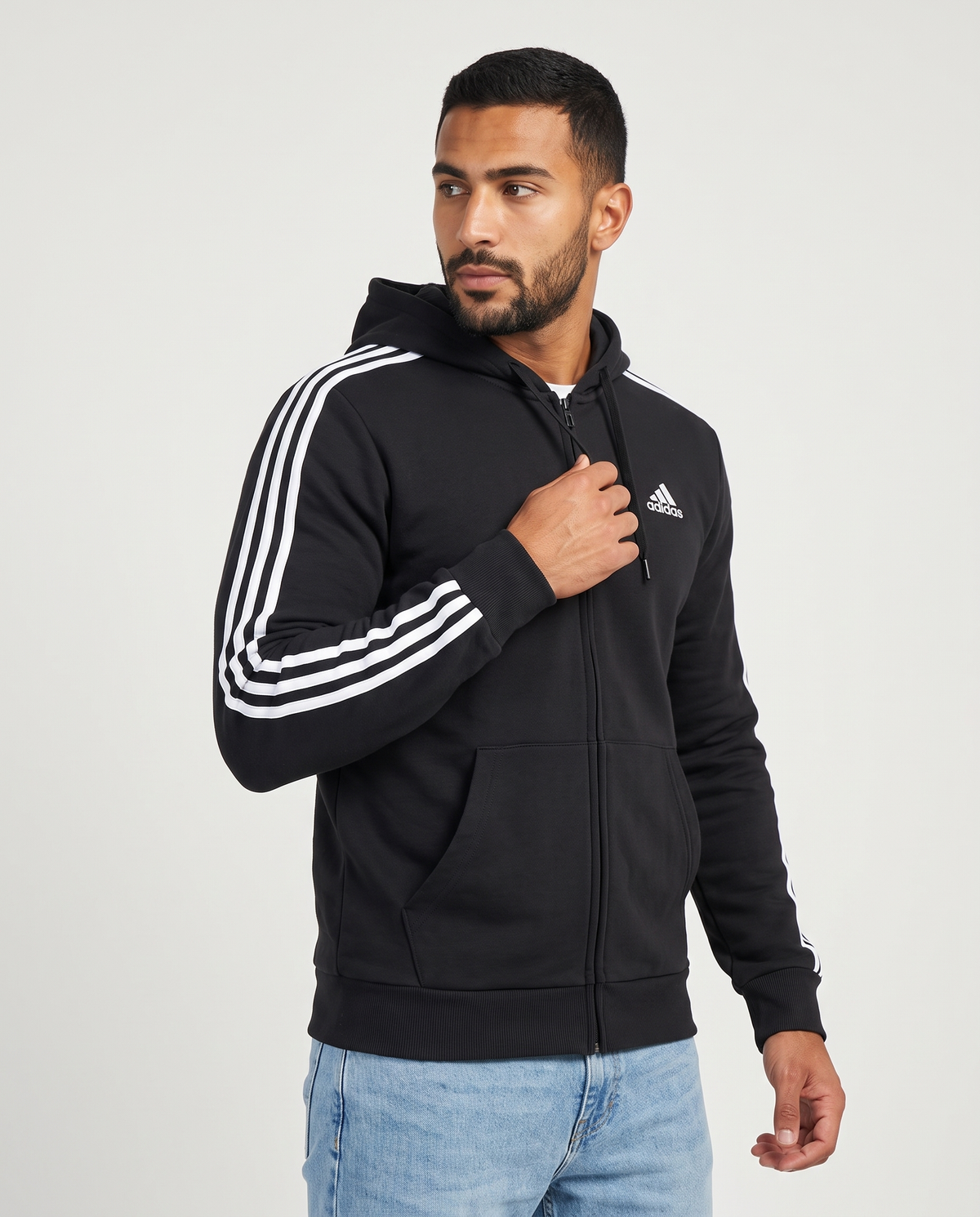 Men 3-Stripes Full Zip Hoodie jacket