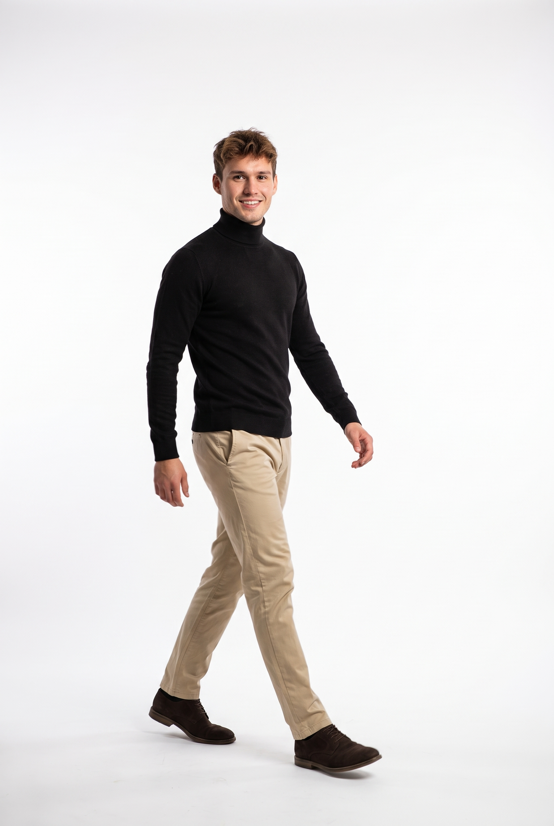 Men Turtleneck Knitwear Sweater (Black)