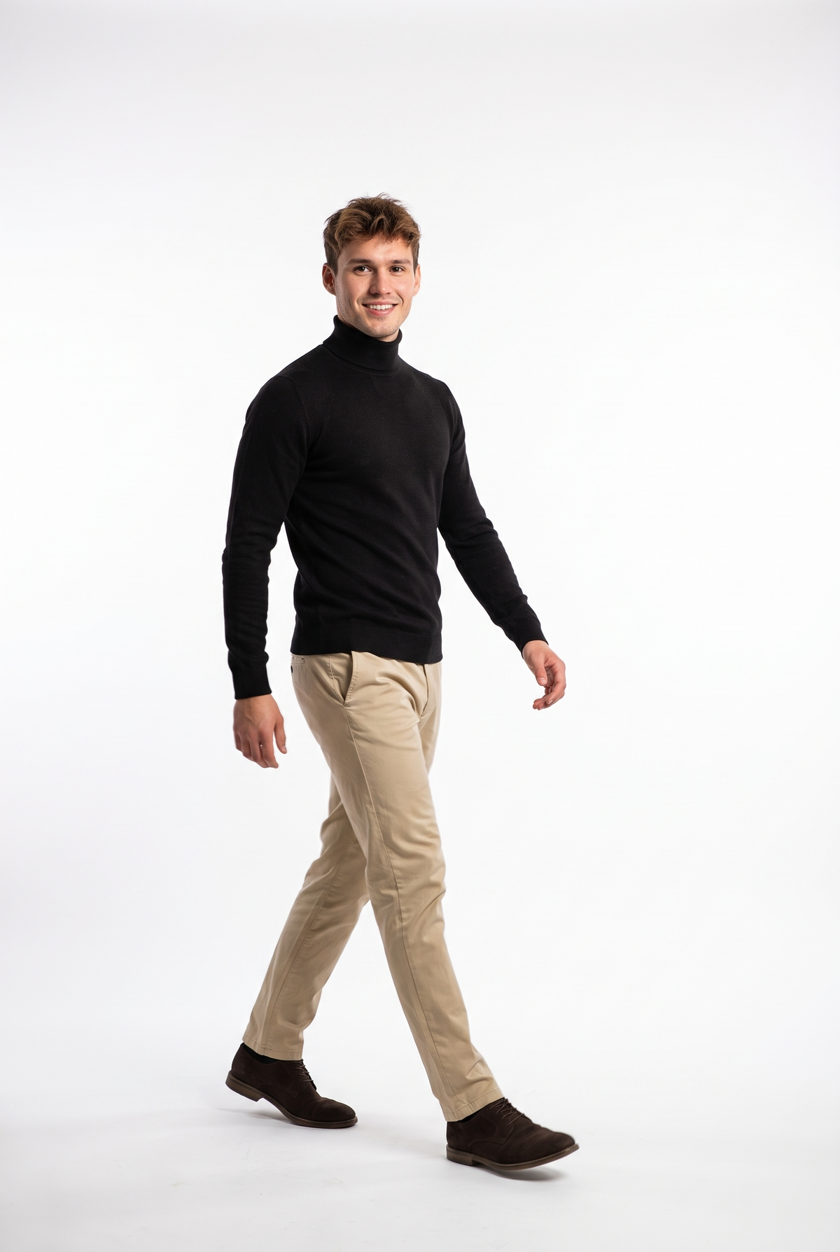 Men Turtleneck Knitwear Sweater (Black)