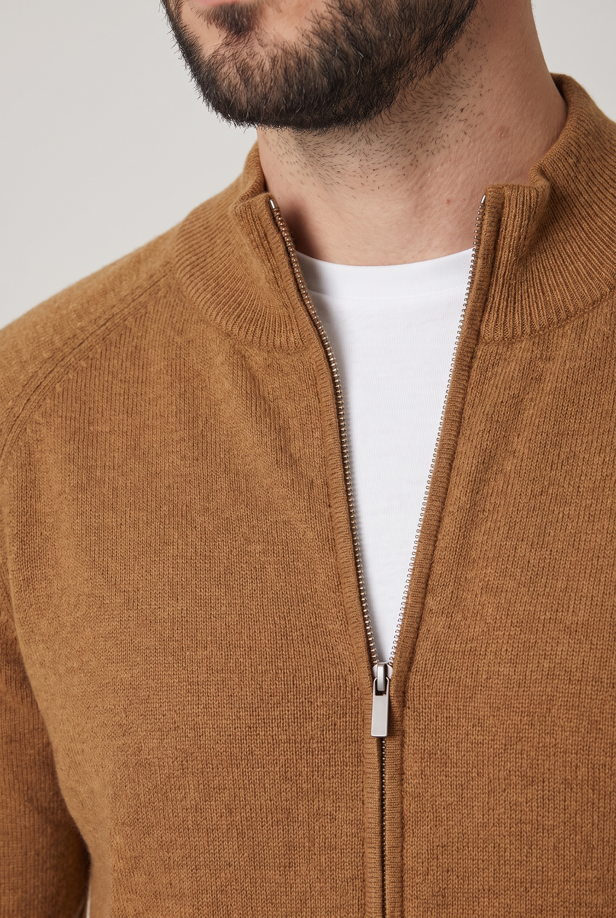 Men Textured Zip Through Jacket