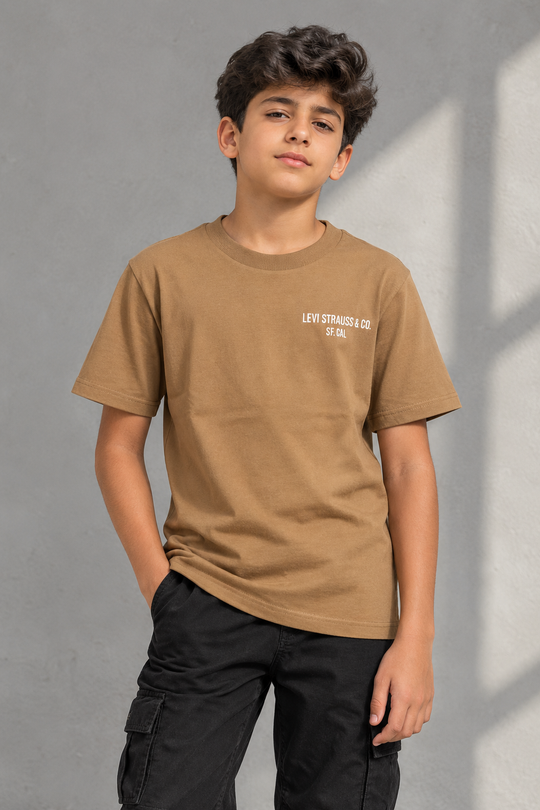 Kids Classic Crew Neck T-Shirt (Beige)