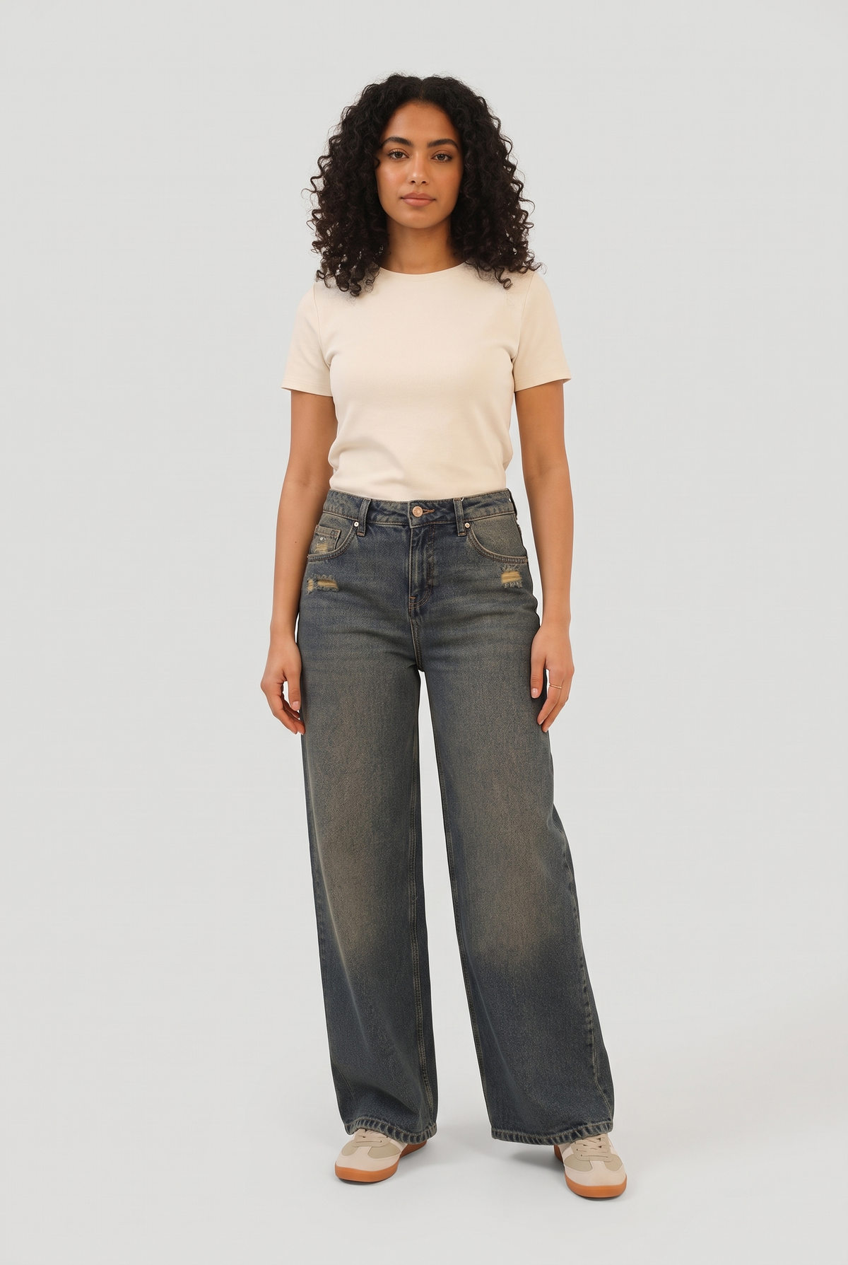 Women High Waist-Wide Leg Jeans