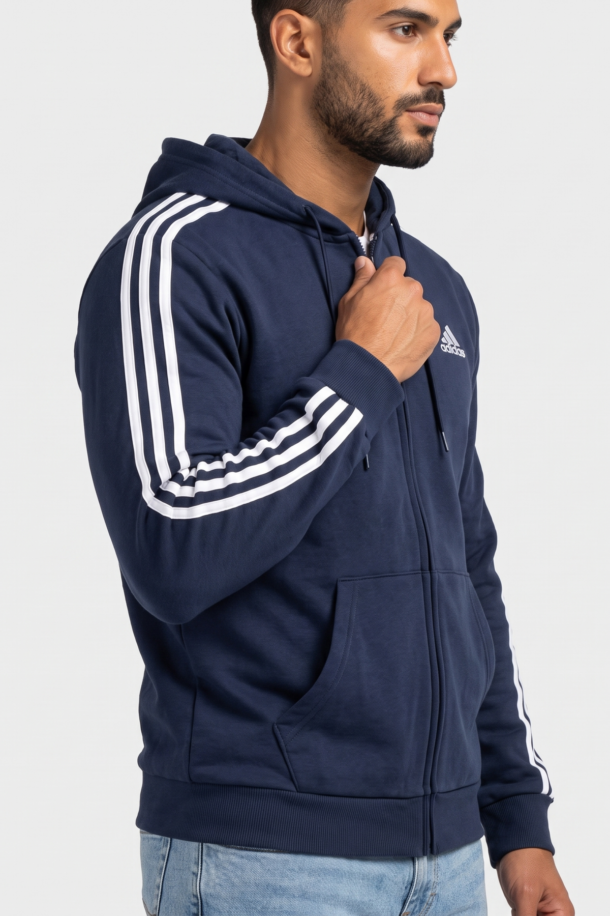 Men 3-Stripes Full Zip Hoodie jacket