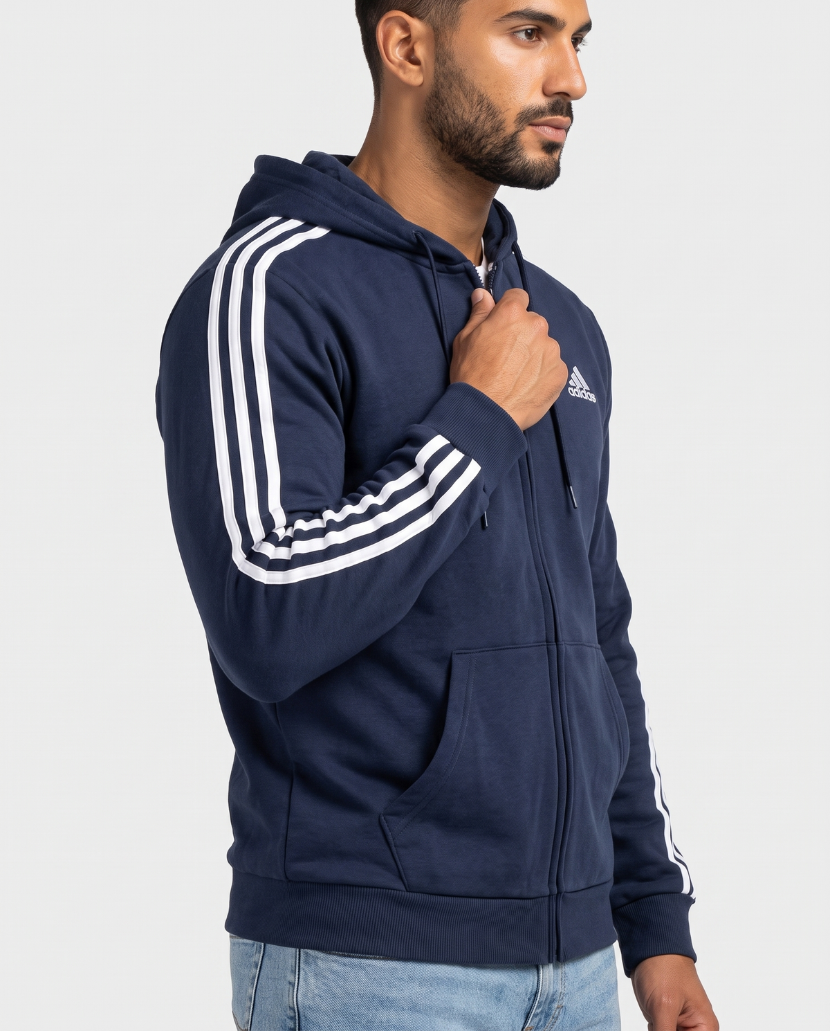 Men 3-Stripes Full Zip Hoodie jacket