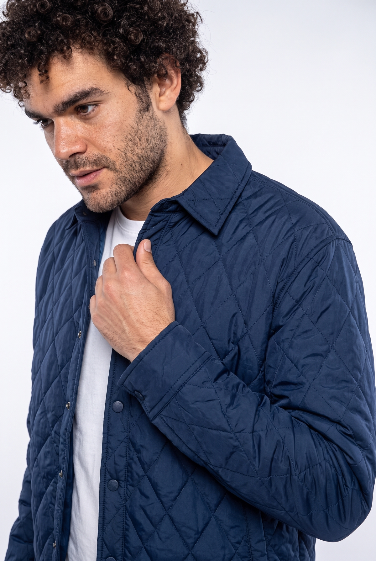 Men (cotton + polyester) OverSized Shirt - Dark Blue