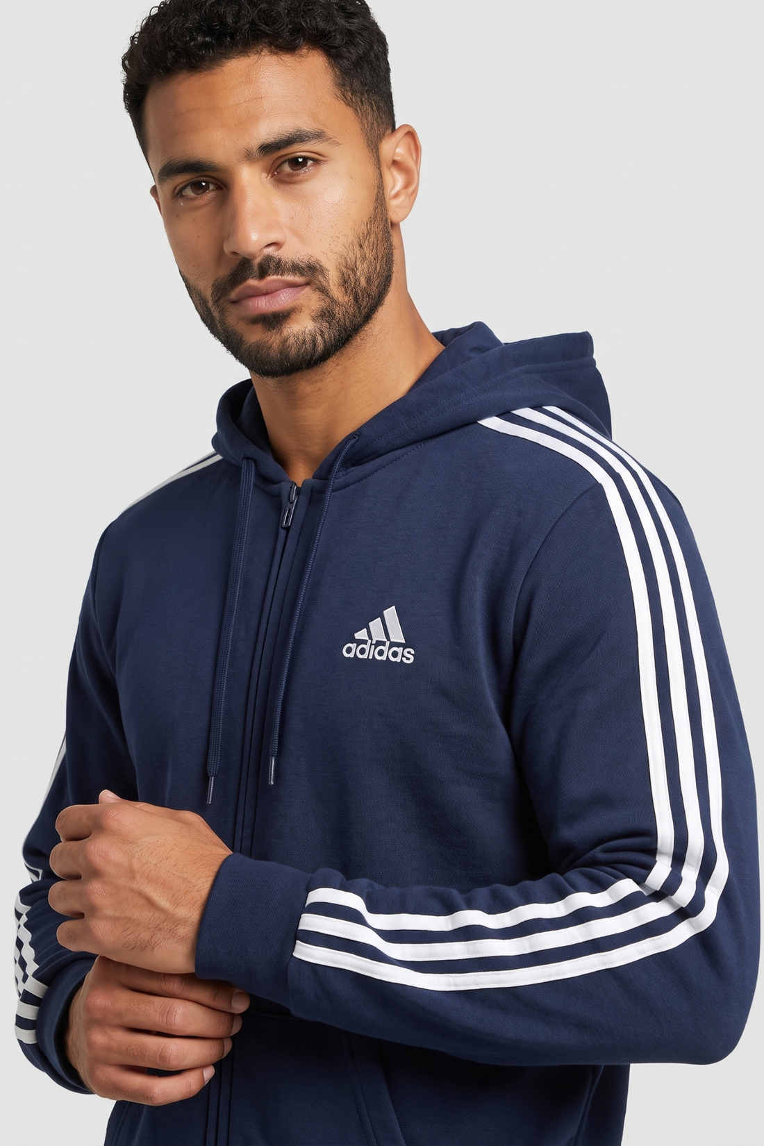 Men 3-Stripes Full Zip Hoodie jacket