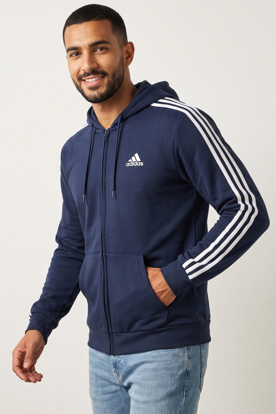 Men 3-Stripes Full Zip Hoodie jacket