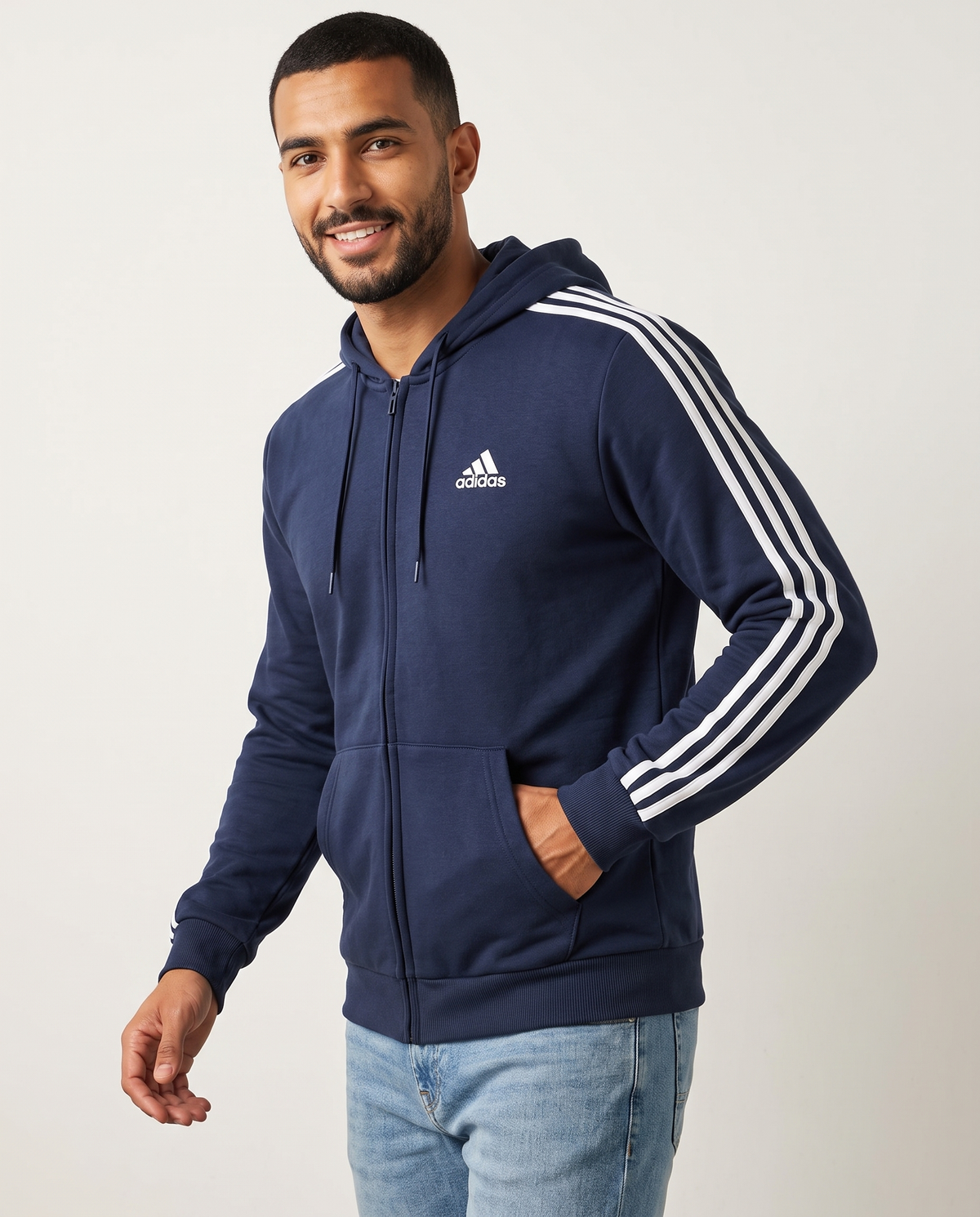 Men 3-Stripes Full Zip Hoodie jacket