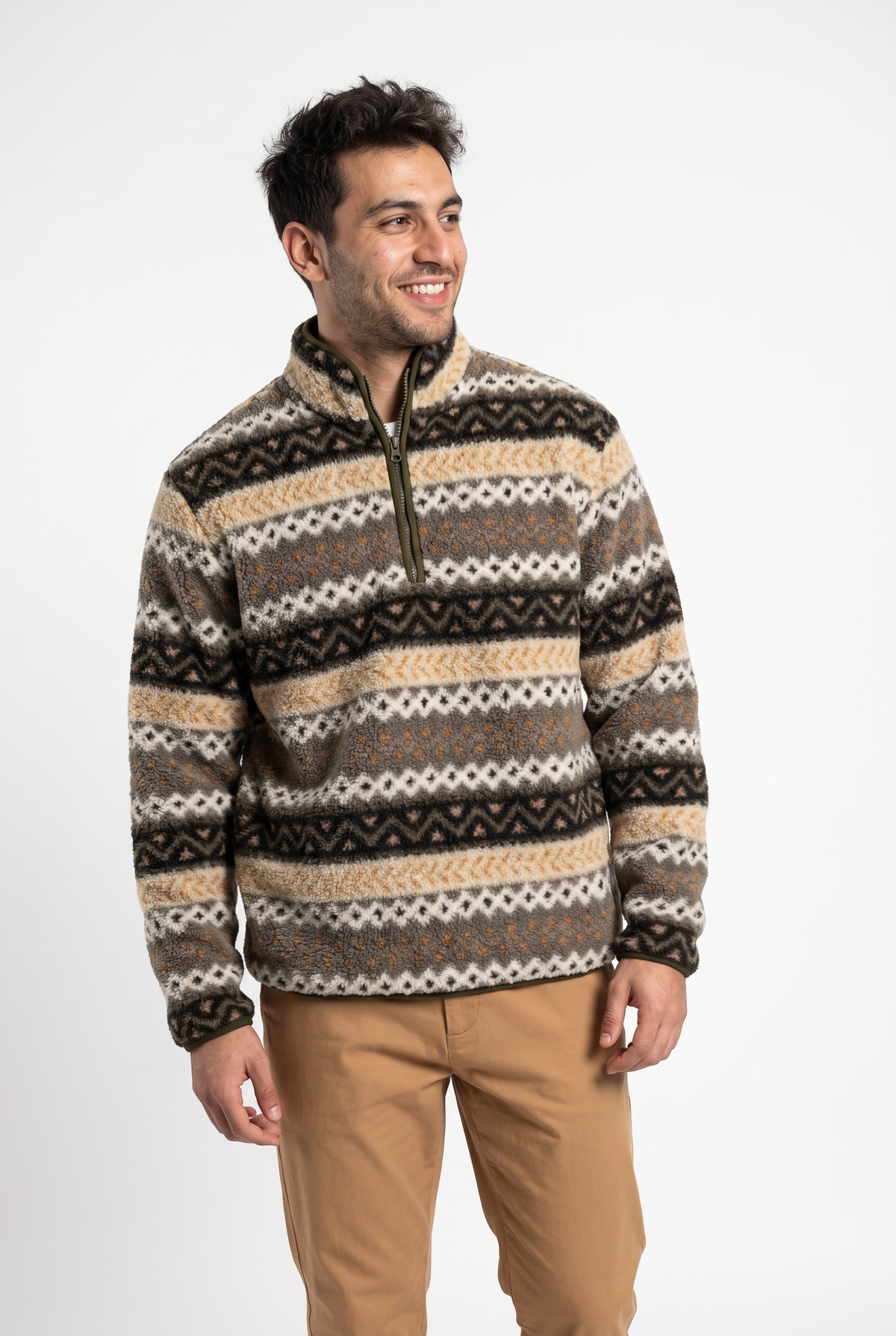 ORIGINAL OLD NAVY Men Sherpa Fur Half Zip (Green)