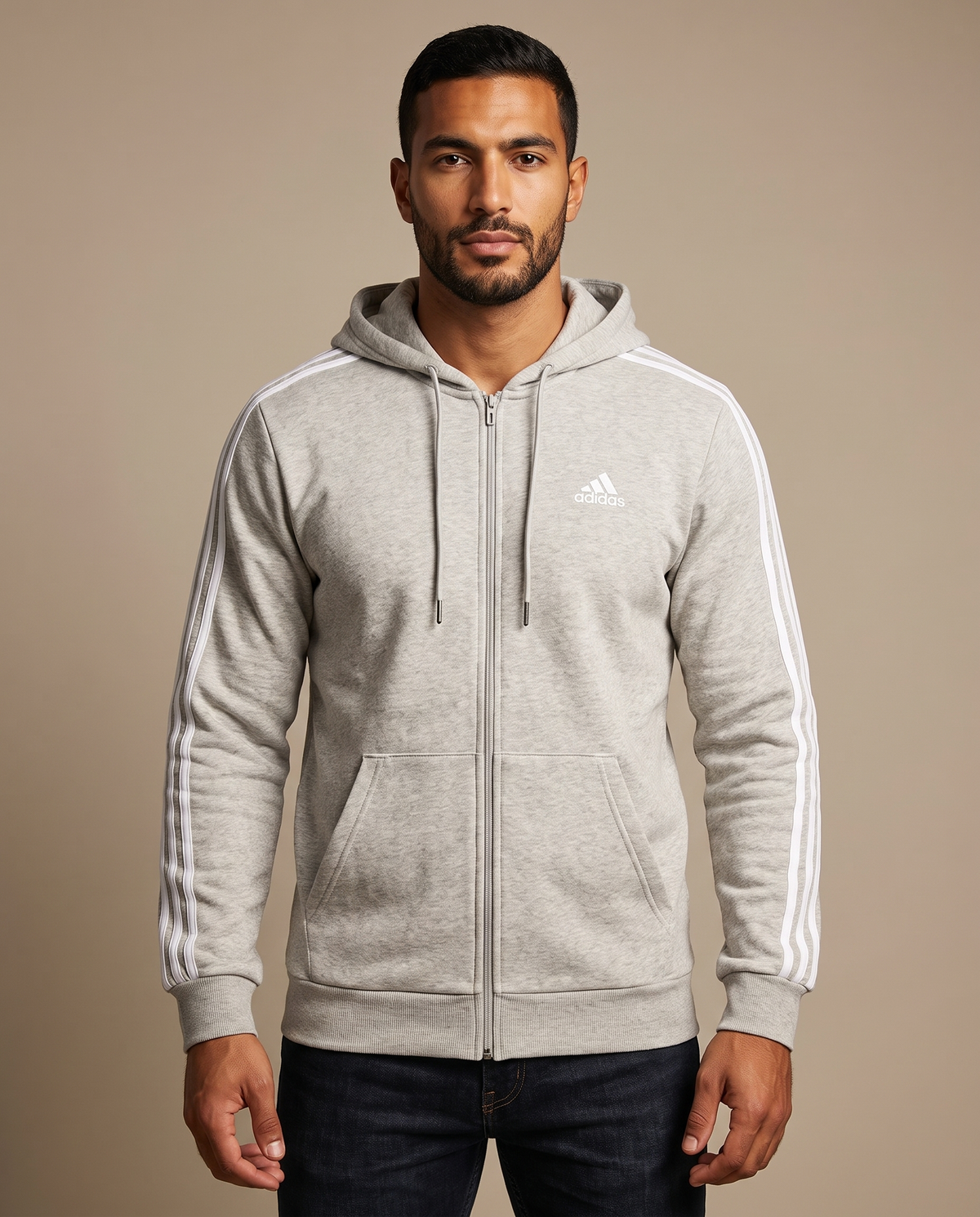 Men 3-Stripes Full Zip Hoodie jacket