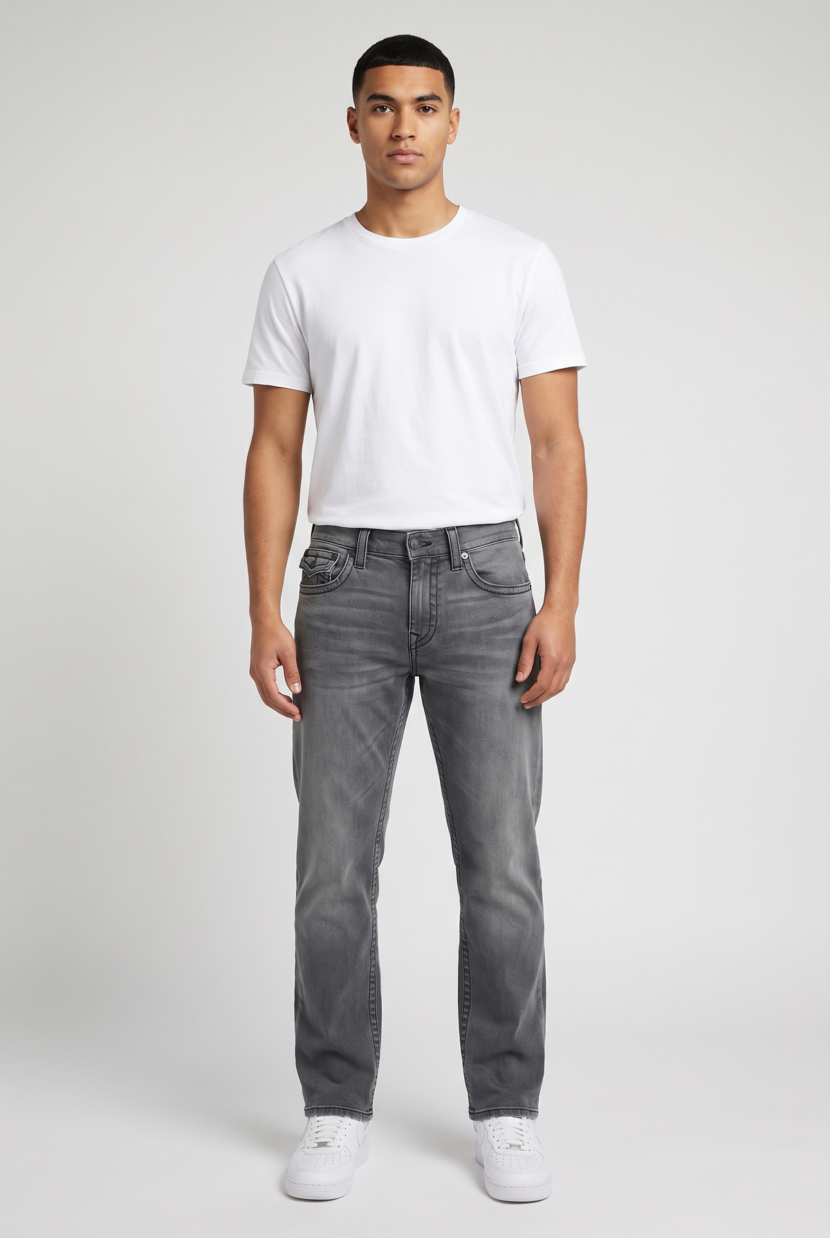 Men Straight Leg Jeans T.R (Grey)