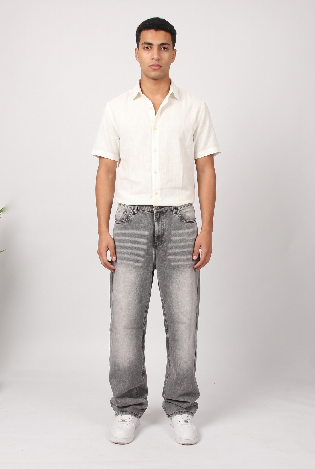 Men Wide Leg Jeans (Grey)