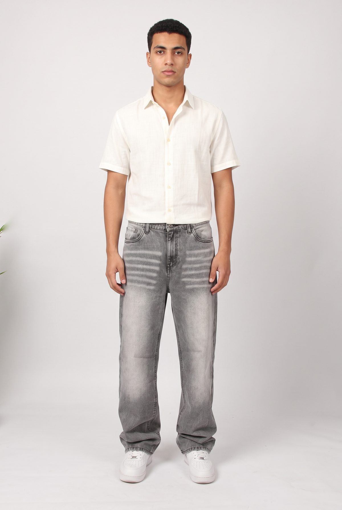 Men Wide Leg Jeans (Grey)
