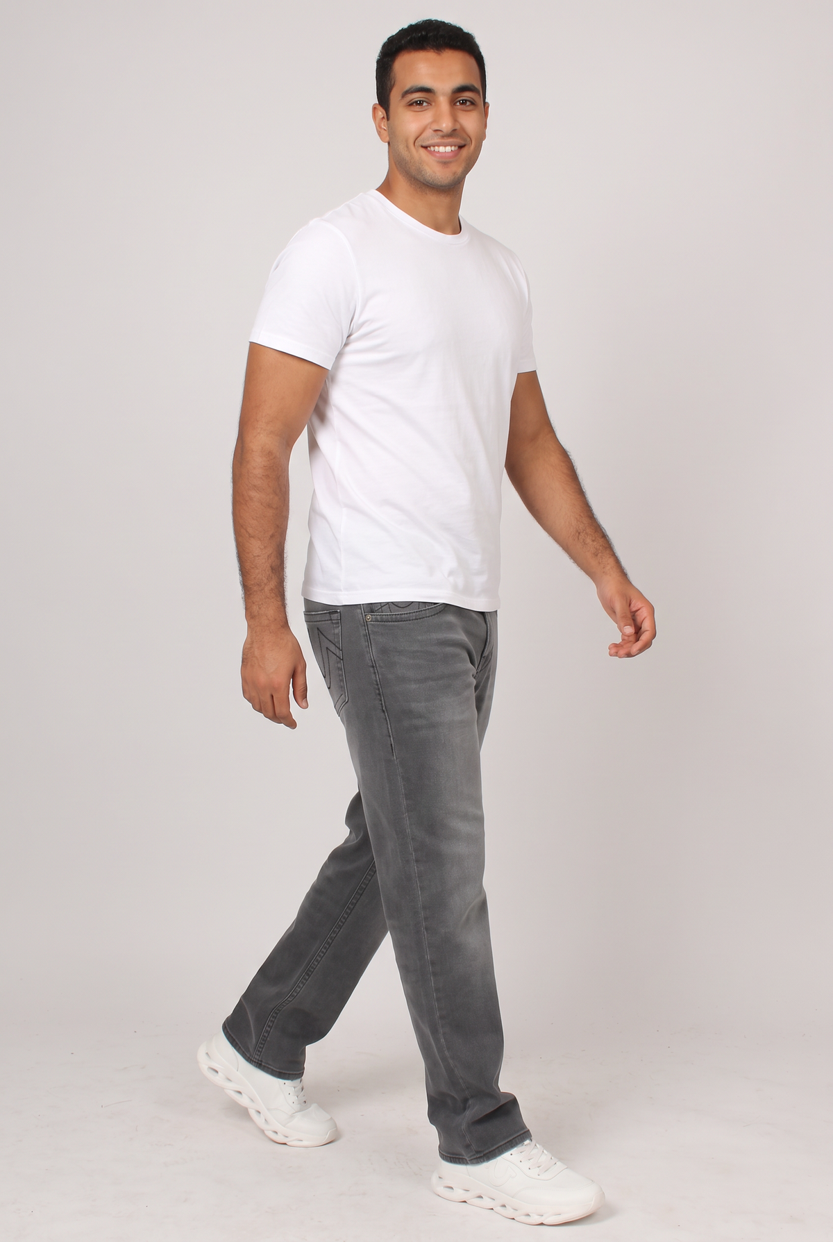Men Straight Leg Jeans T.R (Grey)
