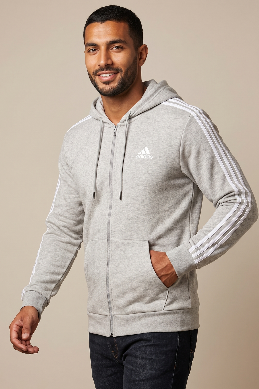 Men 3-Stripes Full Zip Hoodie jacket