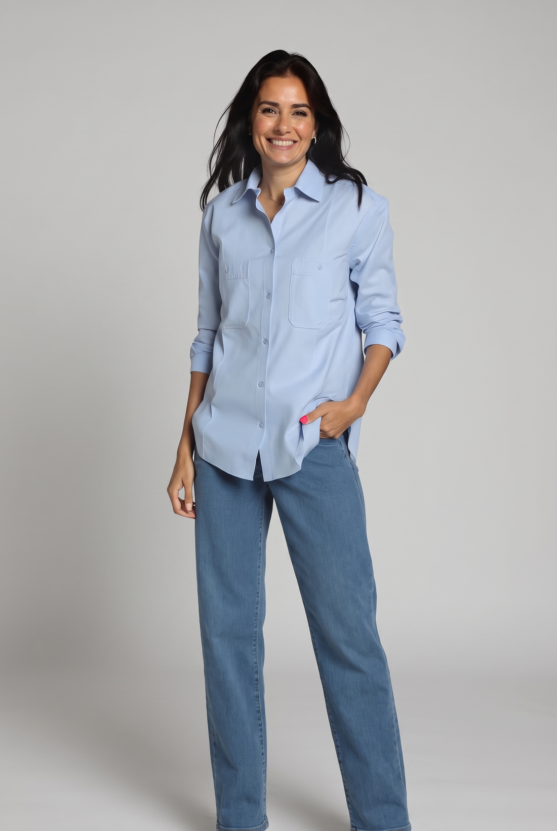 Women Solid Pocket Shirt for Stylish Look