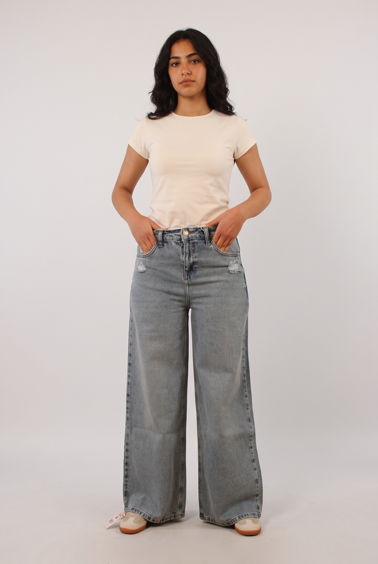 Women High Waist-Wide Leg Jeans