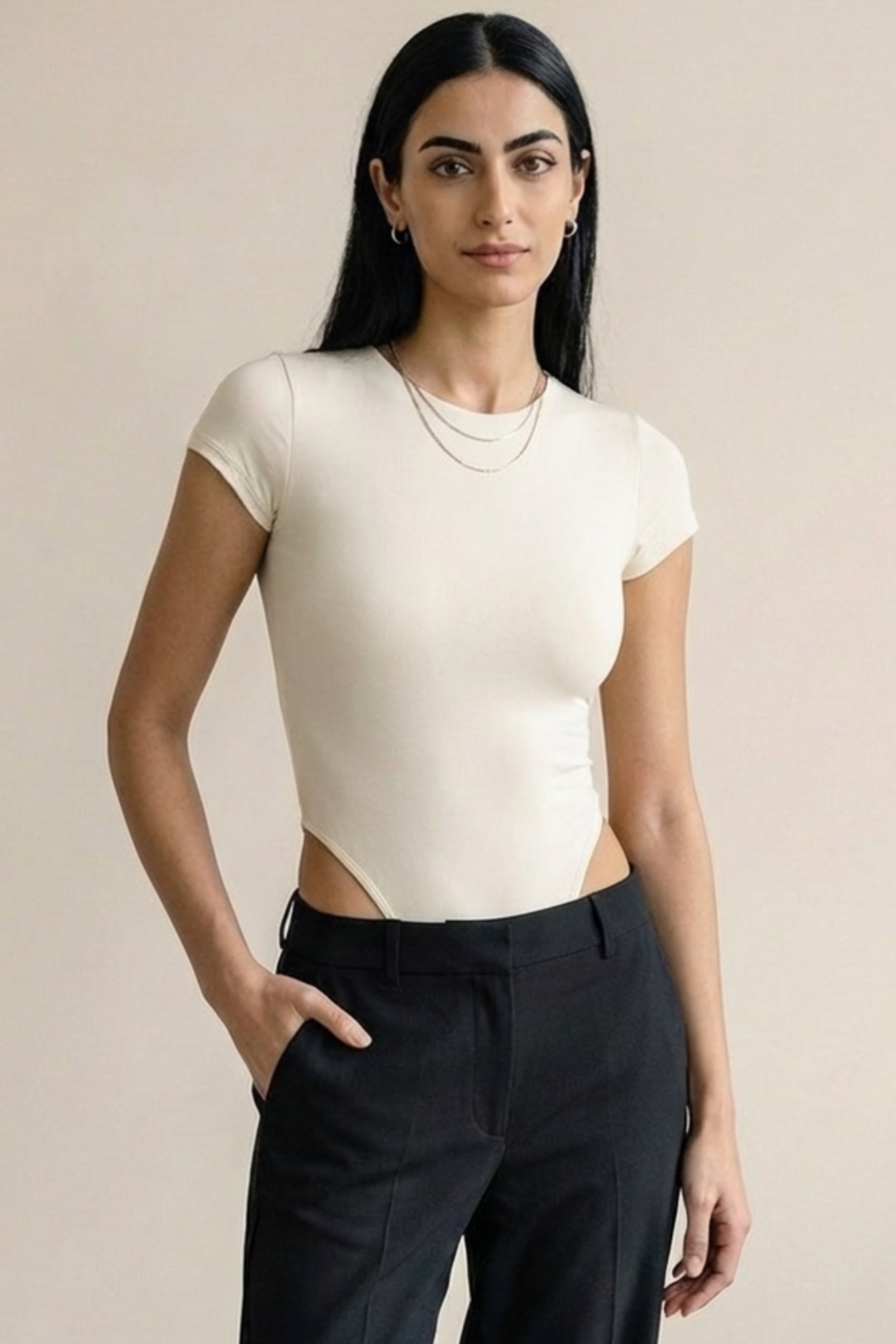 NUT Plain Women Short Sleeve Bodysuit