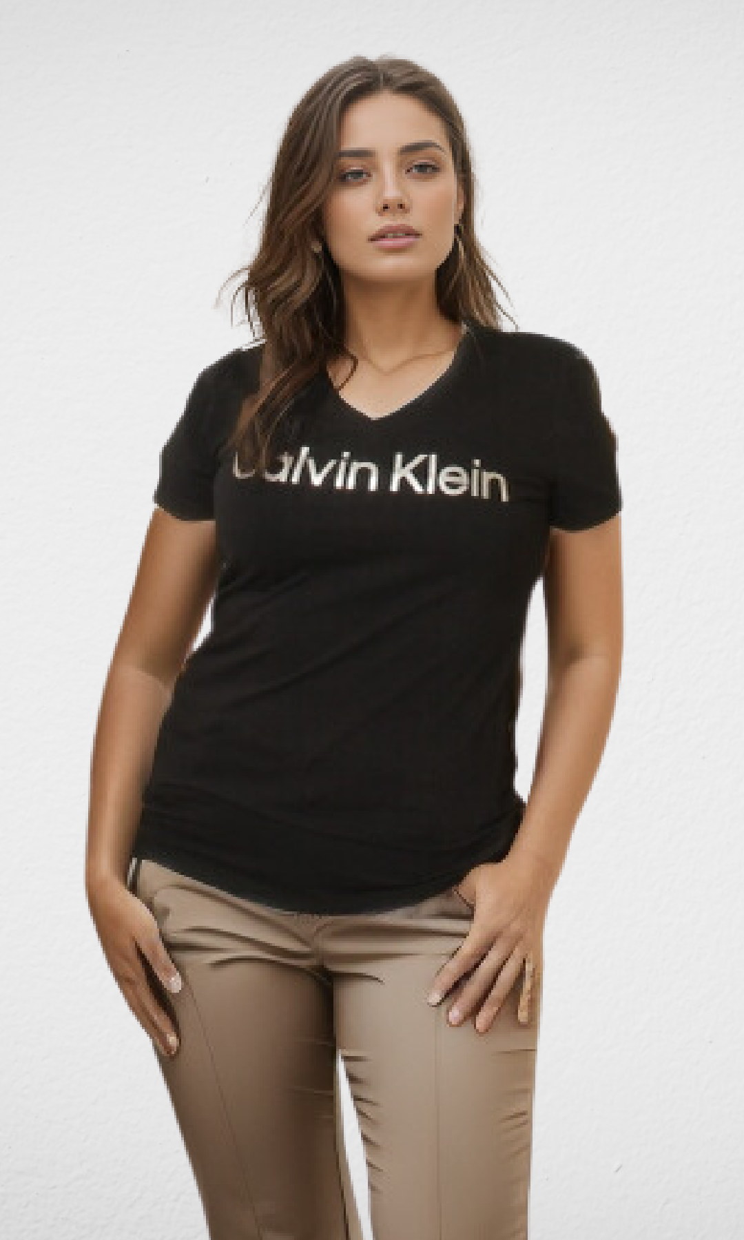 Women T-shirt CK (Black Logo Silver)