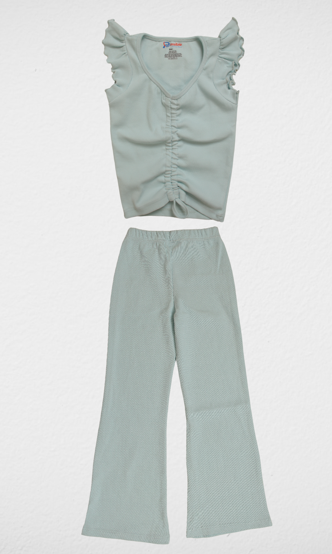 Derby Girls Set (Pants-Sleeveless Top)-(Light Blue)