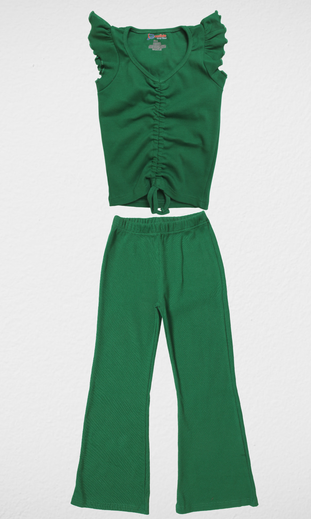 Derby Girls Set (Pants-Sleeveless Top)-(Green)