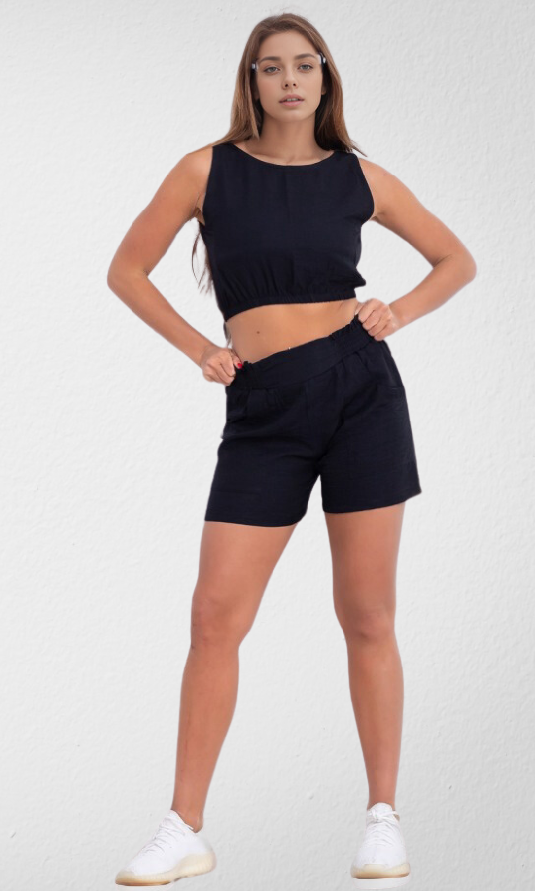 Two Piece Women Summer Set (Black)