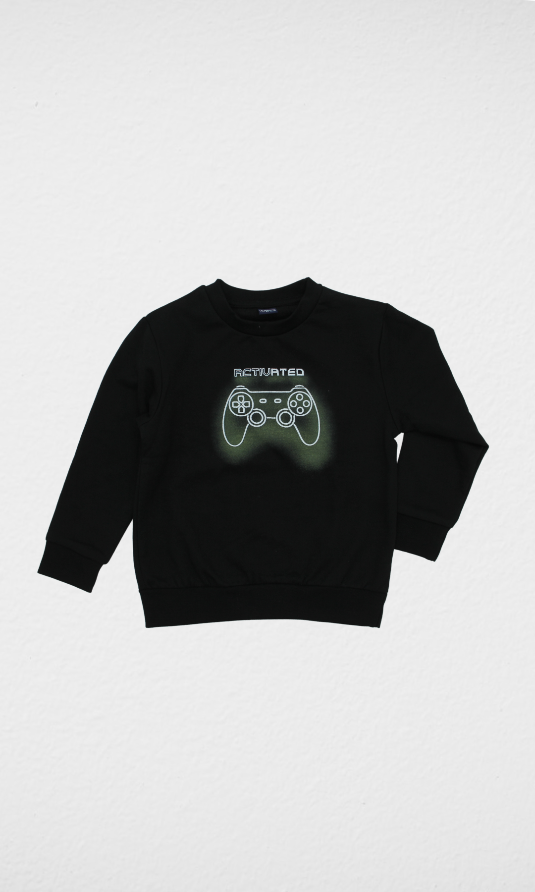 Kids Summer Melton  Sweatshirt  -Black