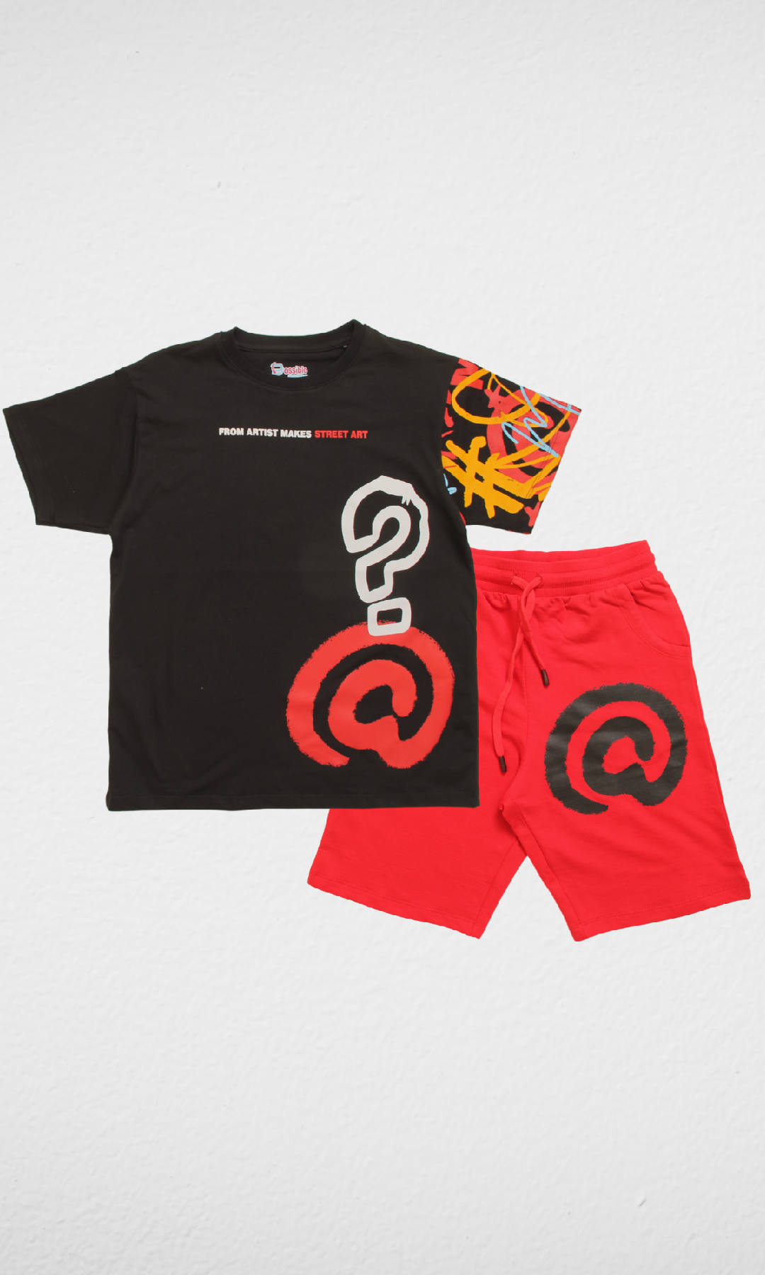 Boys Short-Sleeved Set (Black)