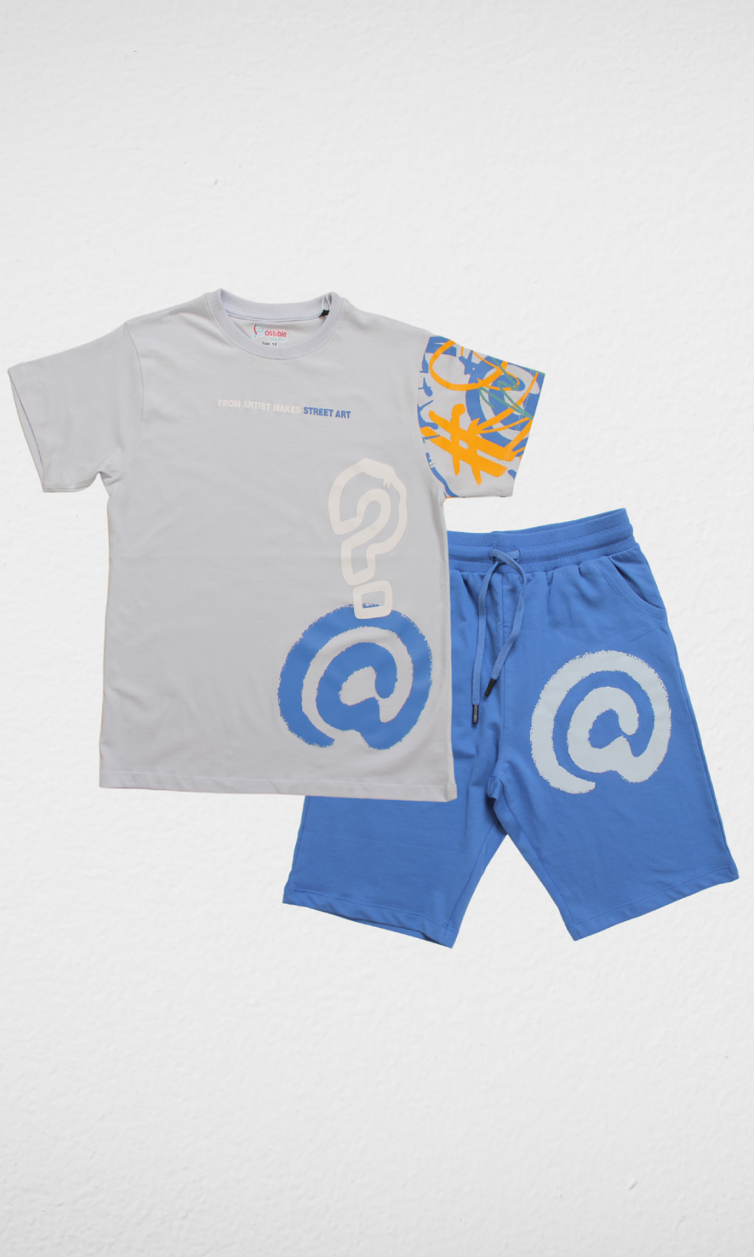 Boys Short-Sleeved Set (Blue)