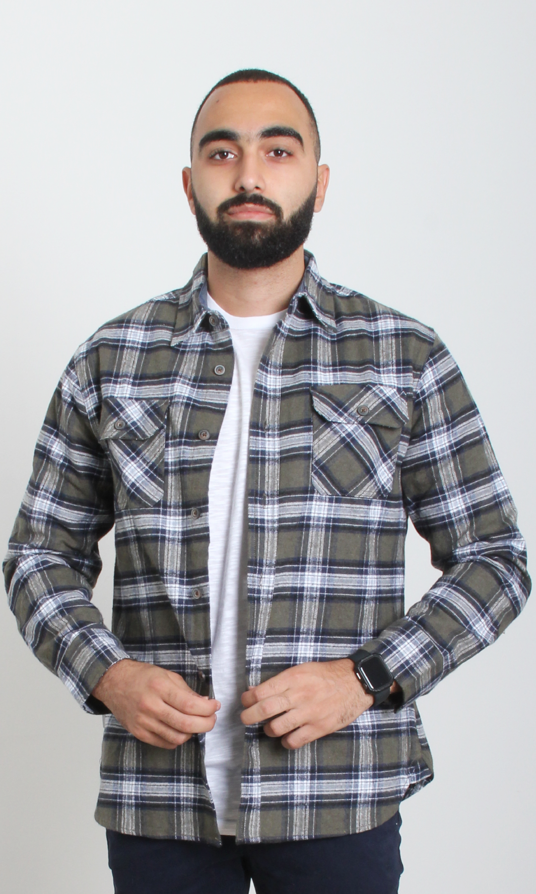 Checkered Long Sleeve Shirt (Green)