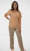 Women Pajama Brown (Plain T-Shirt & Tiger Pants)