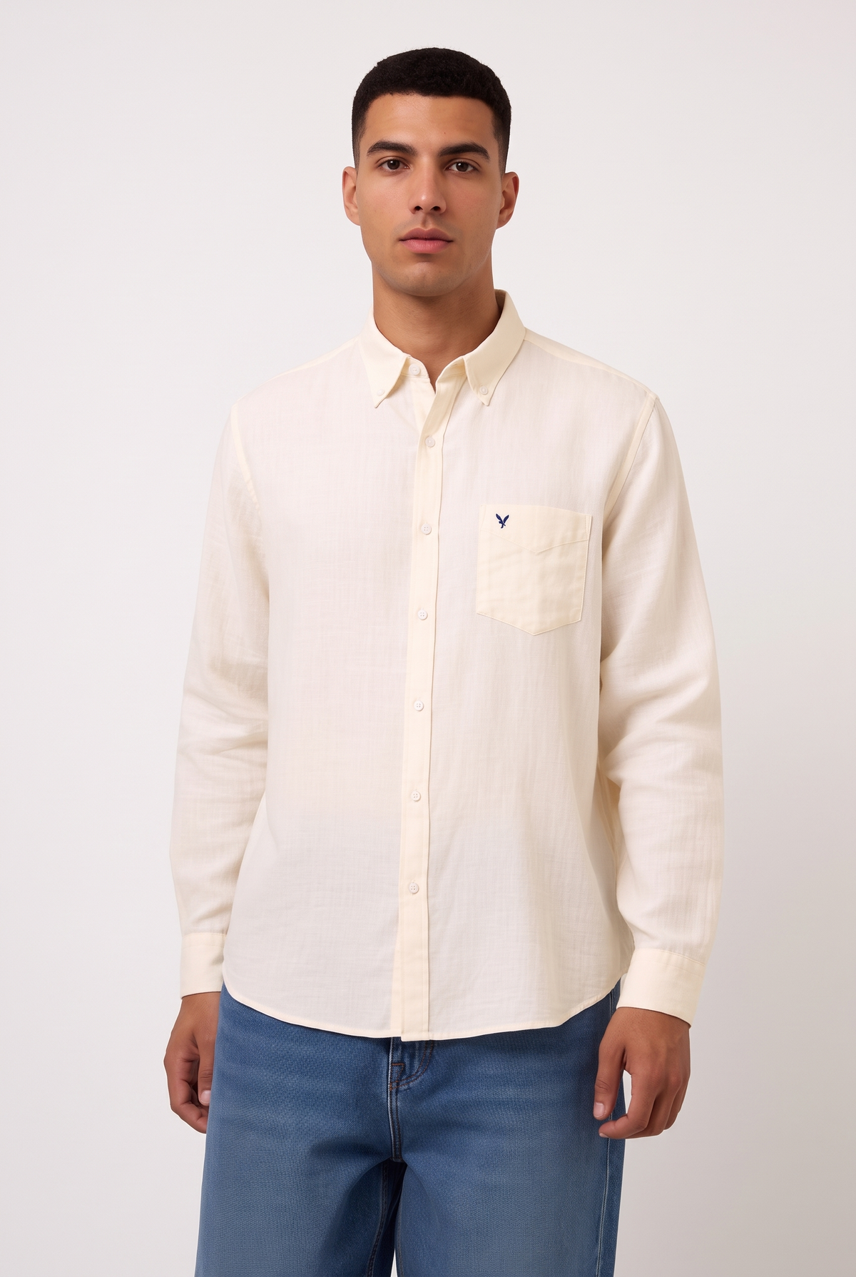 Men Regular Fit Linen Shirt A.E