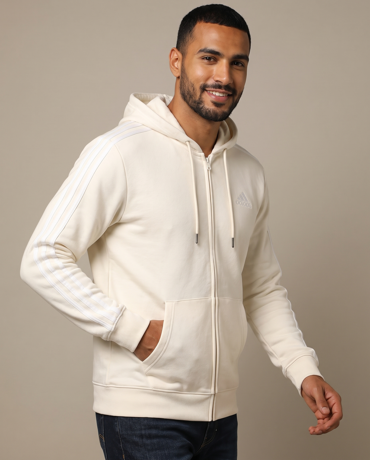 Men 3-Stripes Full Zip Hoodie jacket