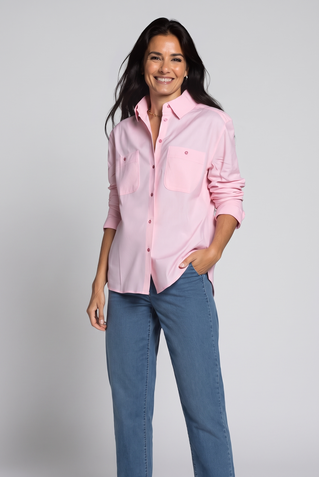 Women Solid Pocket Shirt for Stylish Look